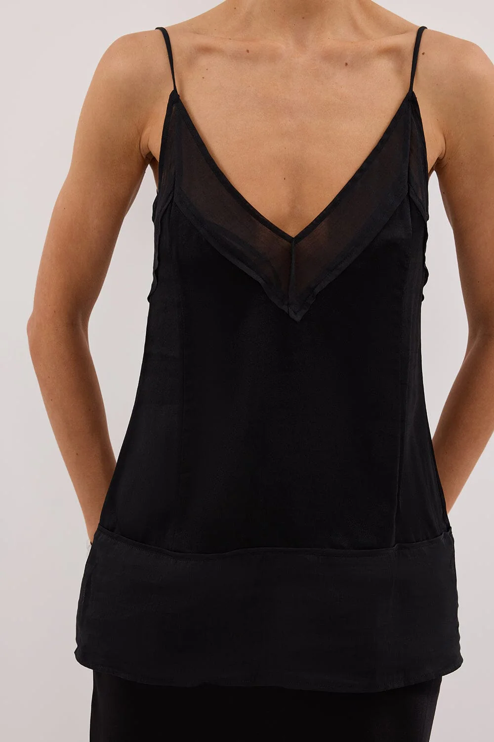 JUDE BLACK SATIN RAMIE CAMI TOP - Image 6