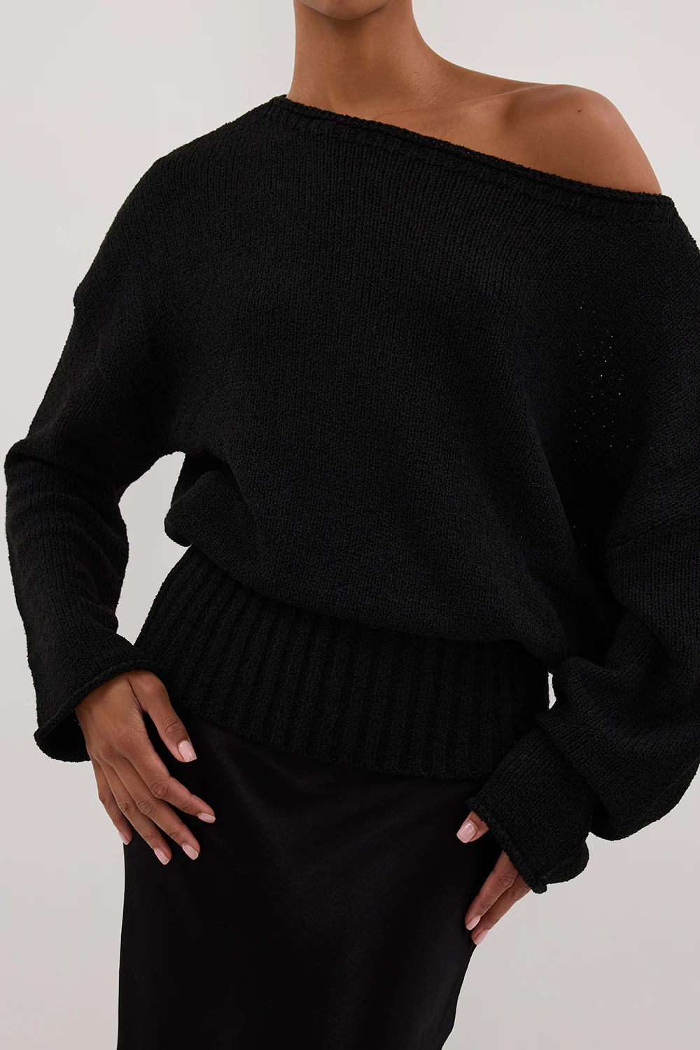 JULES BLACK LONG SLEEVE KNIT TOP - Image 6