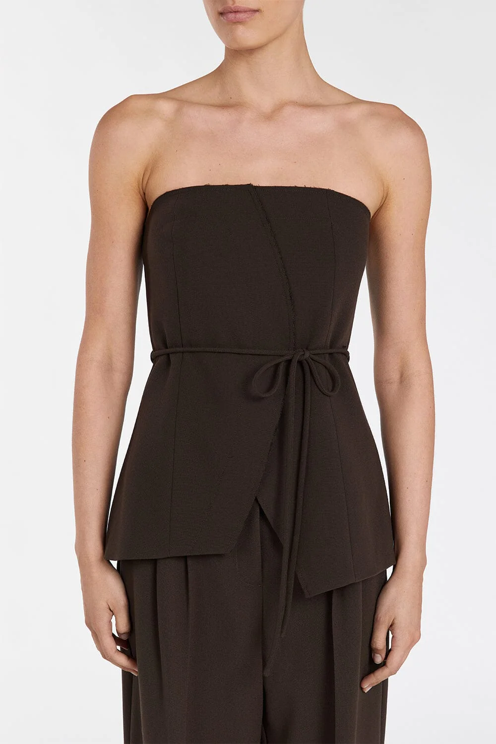 JULIE BITTER CHOC STRAPLESS TOP - Image 6