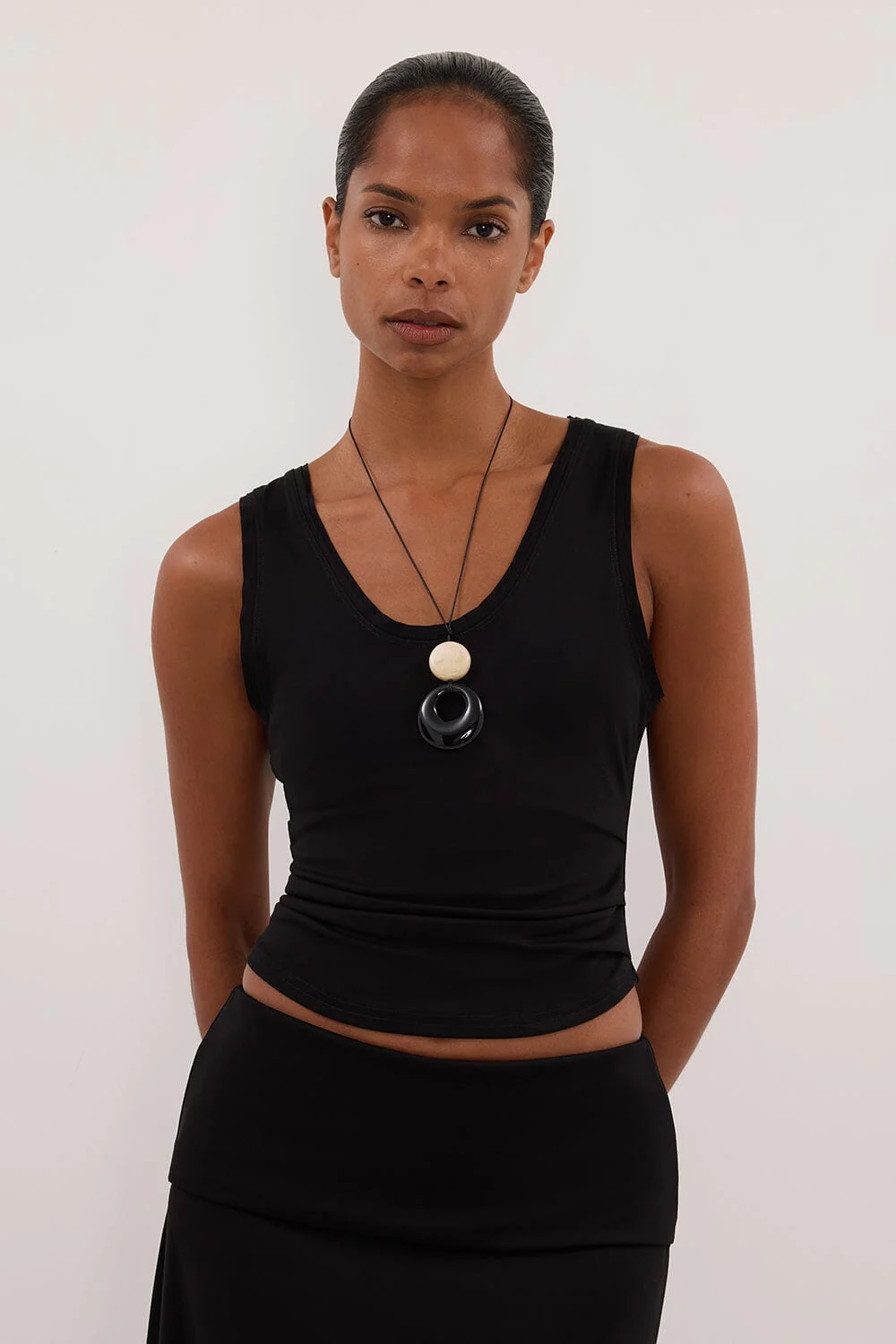 JULIE BLACK MODAL BLEND SLEEVELESS TANK - Image 2