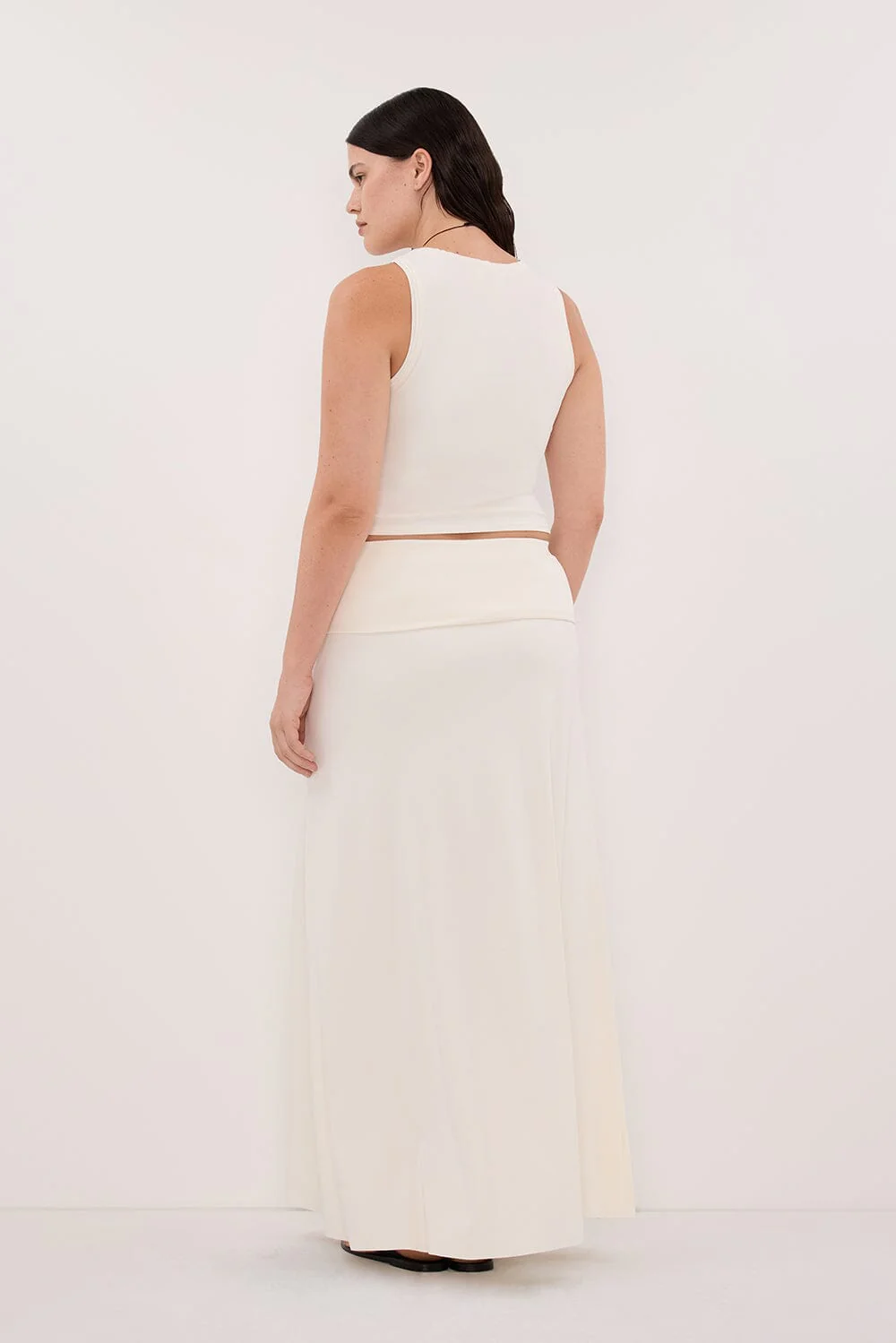 JULIE OFF WHITE MODAL BLEND MAXI SKIRT - Image 7