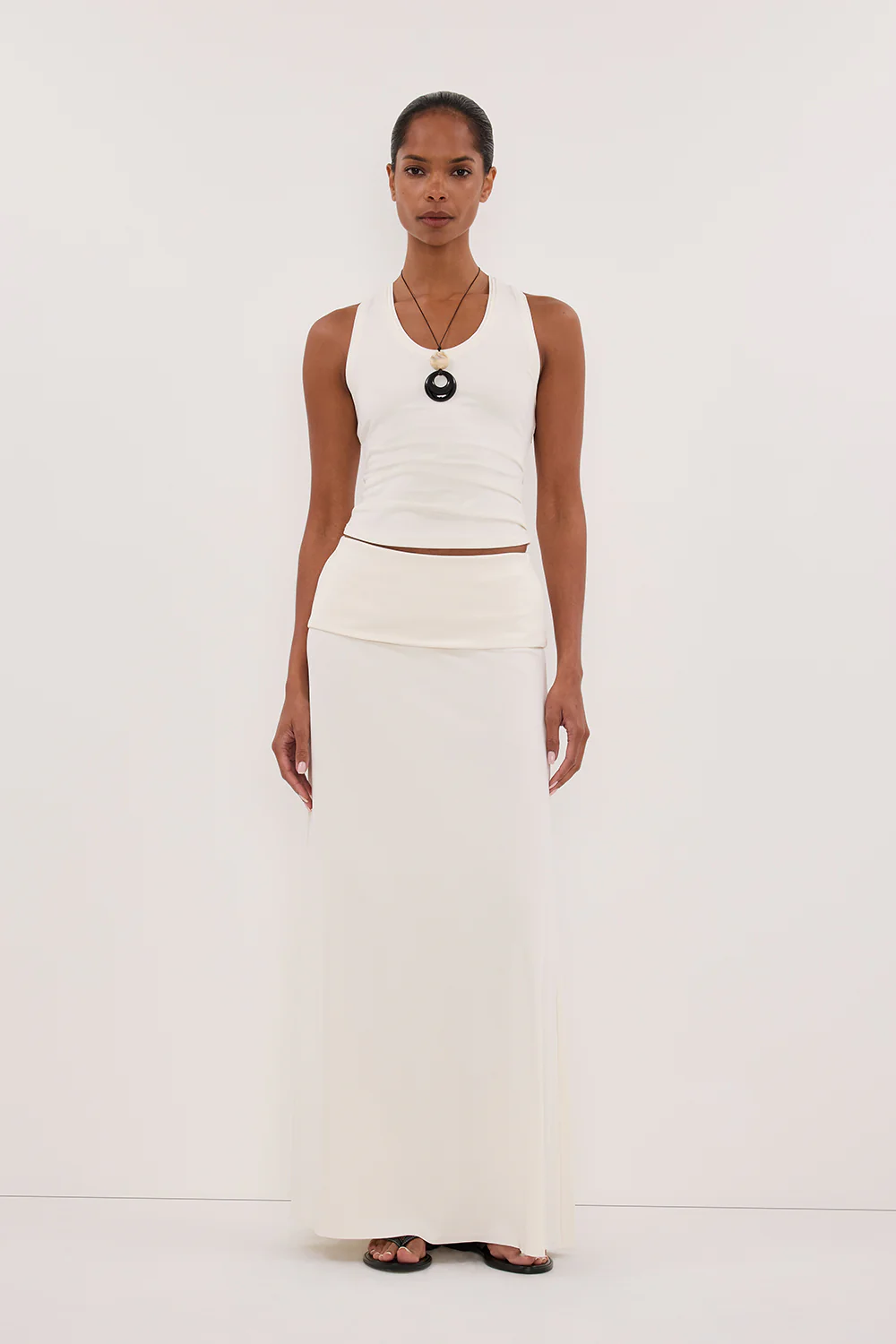 JULIE OFF WHITE MODAL BLEND SLEEVELESS TANK TOP - Image 2