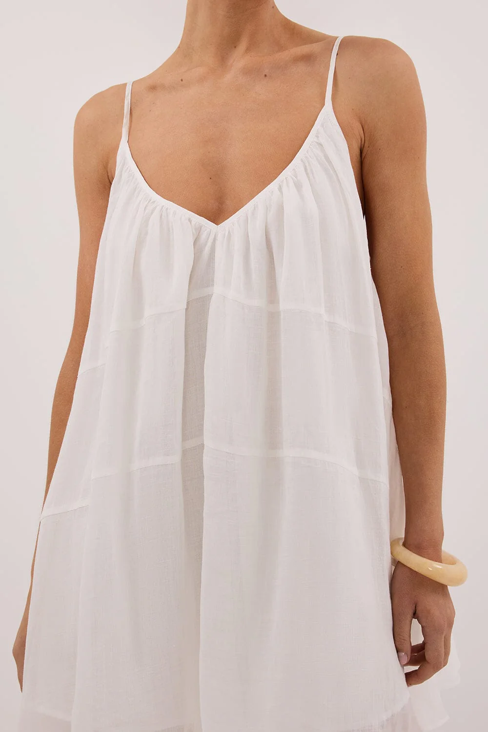 KAHN WHITE RAMIE MINI DRESS - Image 5