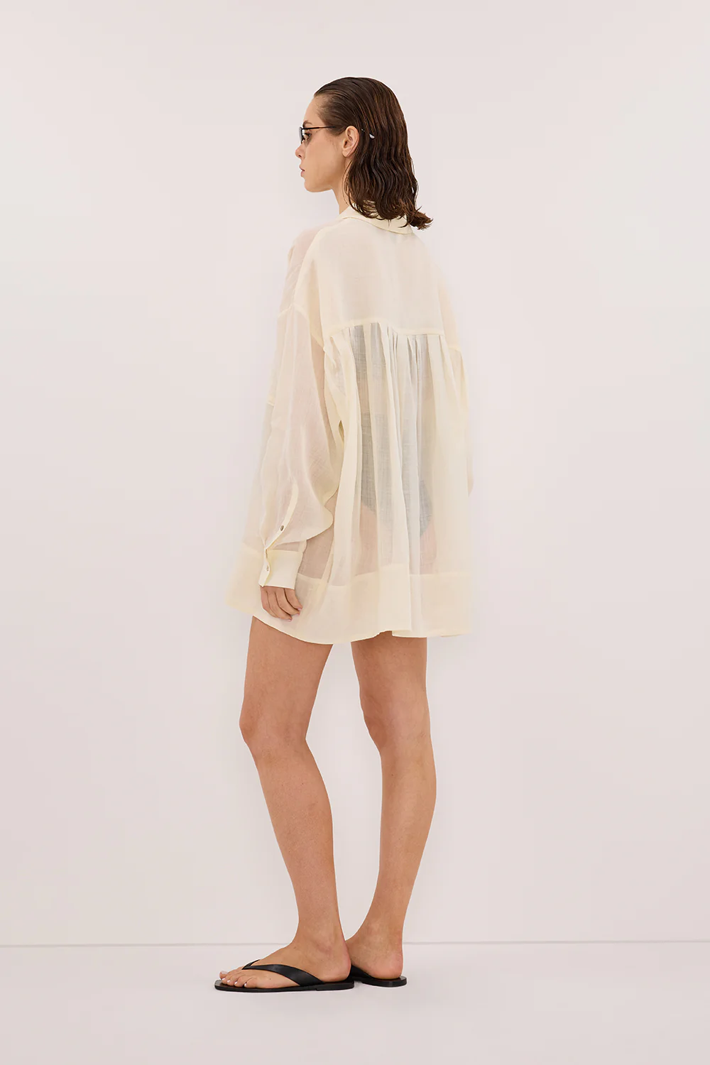 KAI STRAW OVERSIZED RAMIE LONG SLEEVE SHIRT - Image 3