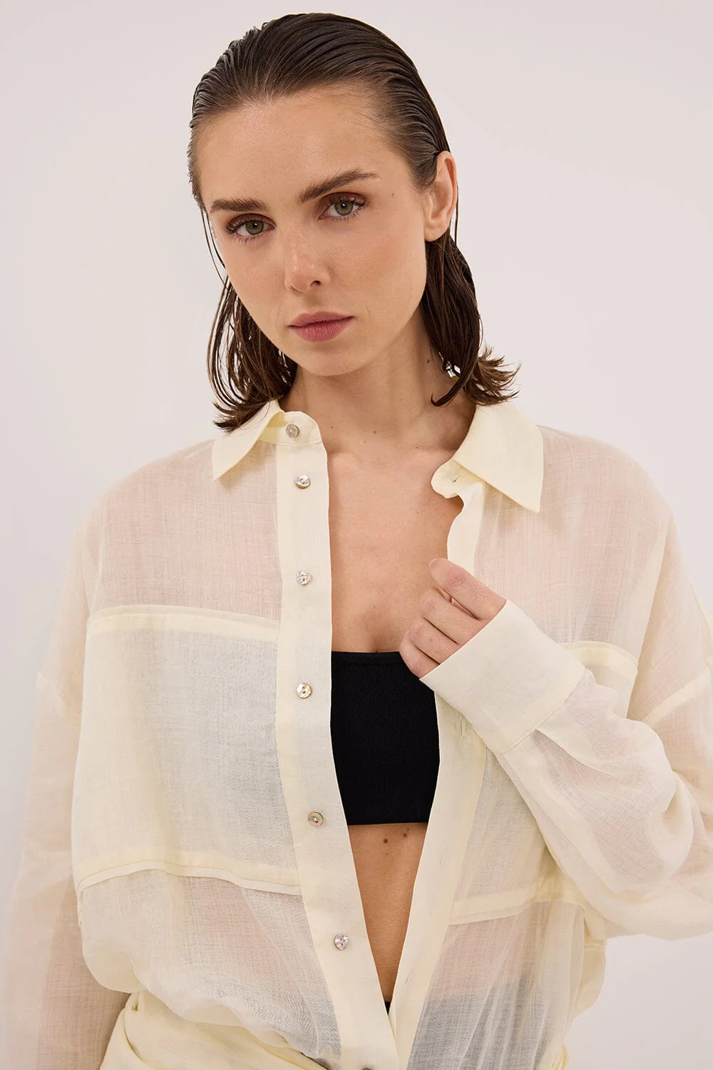 KAI STRAW OVERSIZED RAMIE LONG SLEEVE SHIRT - Image 7