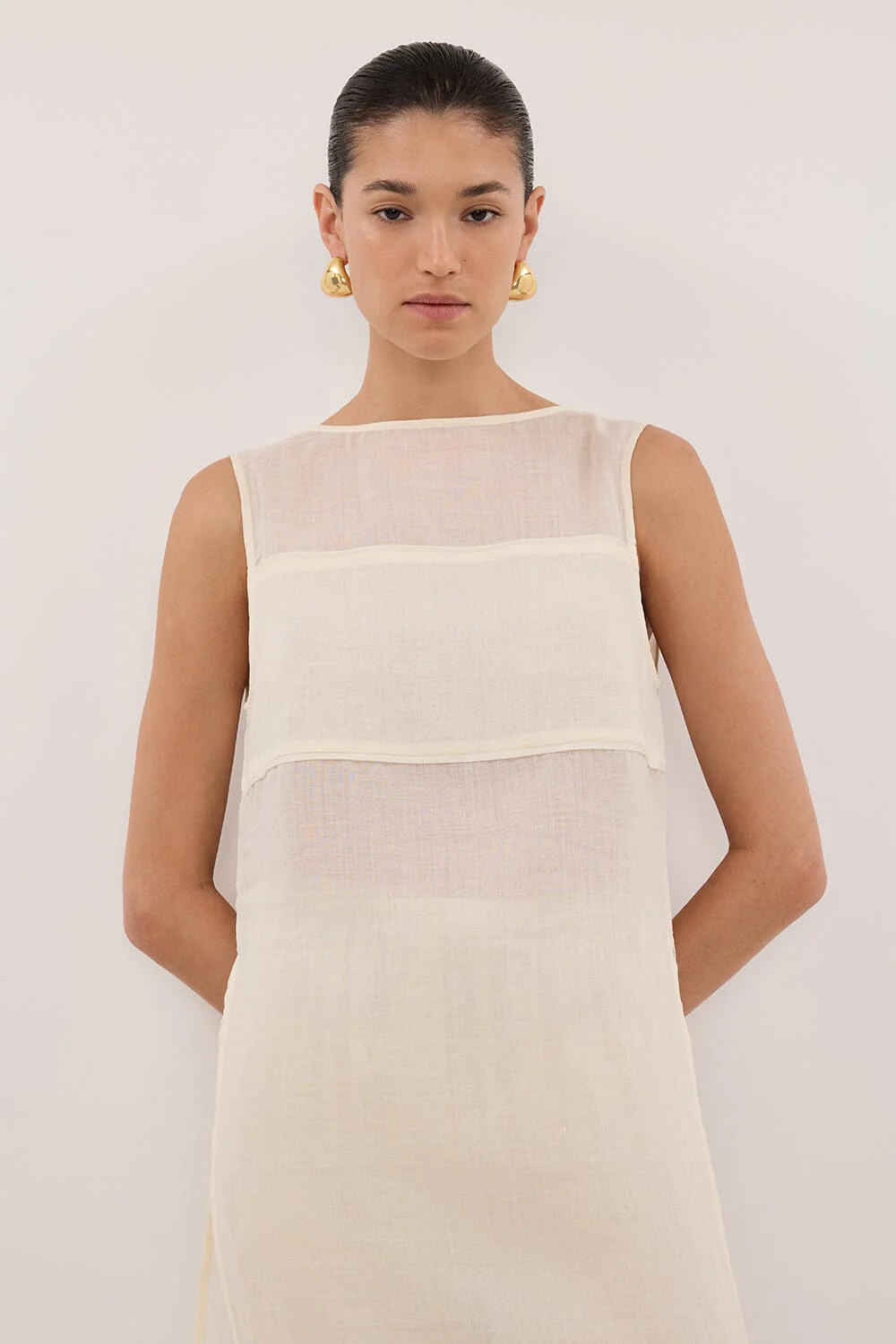 KAI STRAW SLEEVELESS RAMIE TUNIC TOP - Image 2
