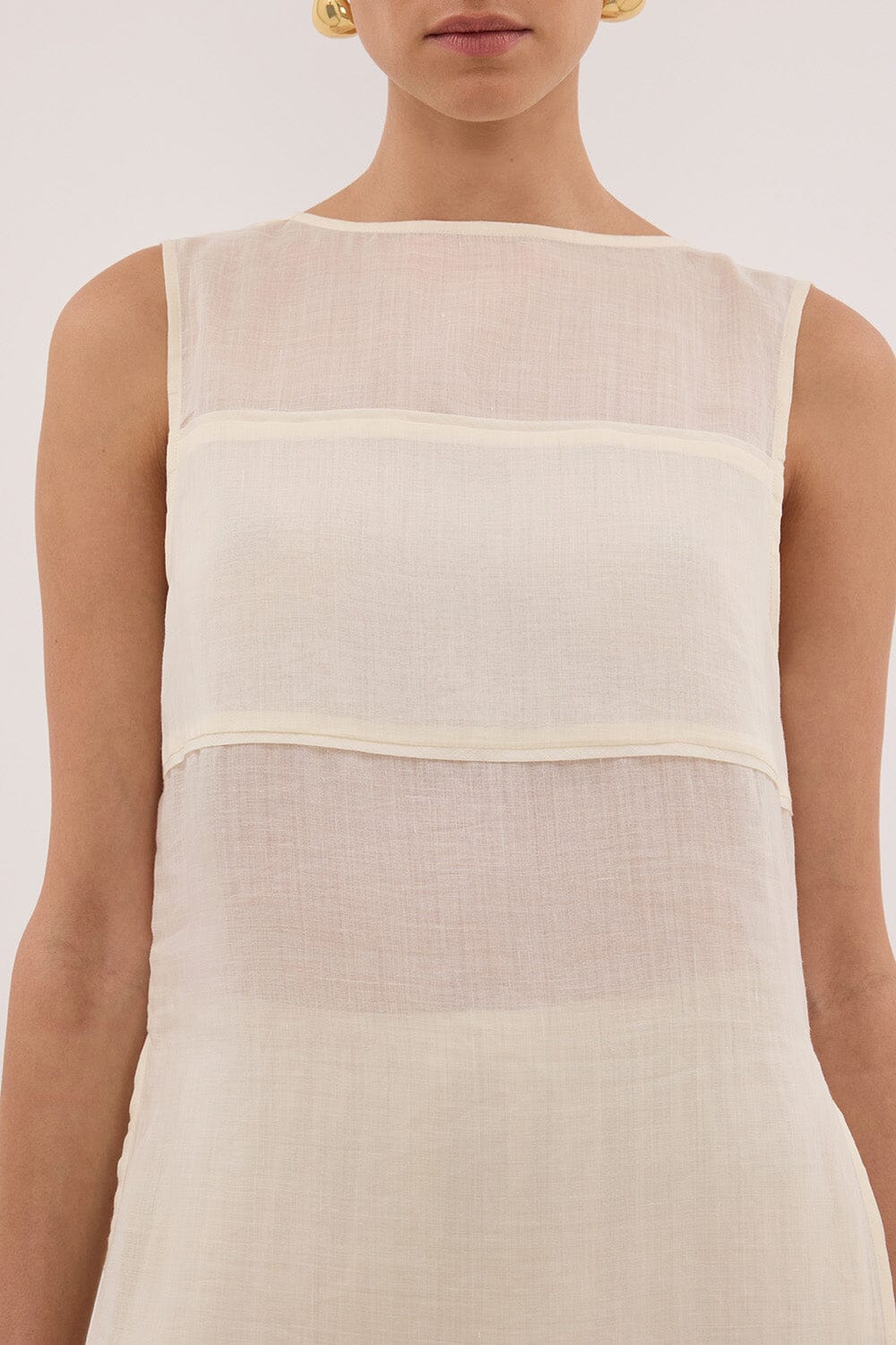 KAI STRAW SLEEVELESS RAMIE TUNIC TOP - Image 5