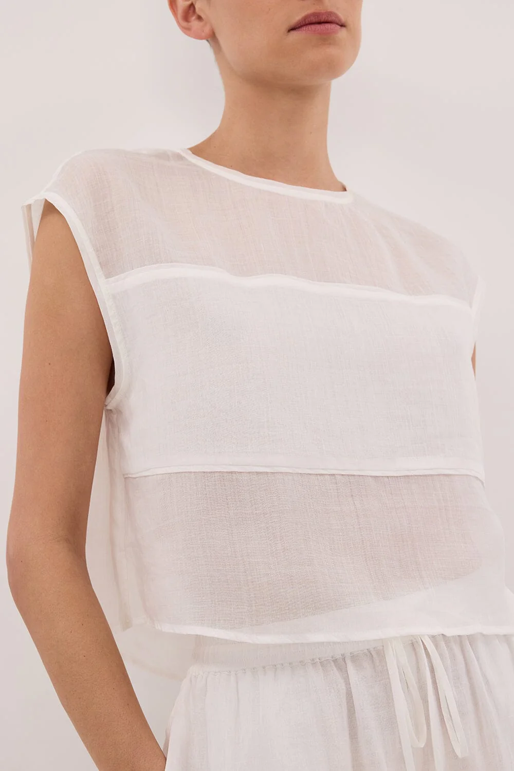 KAI WHITE RAMIE PANELLED TOP - Image 5