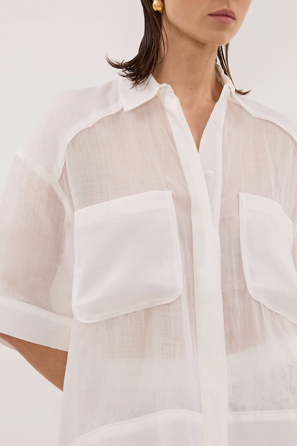 KAI WHITE RAMIE RESORT SHIRT - Image 5