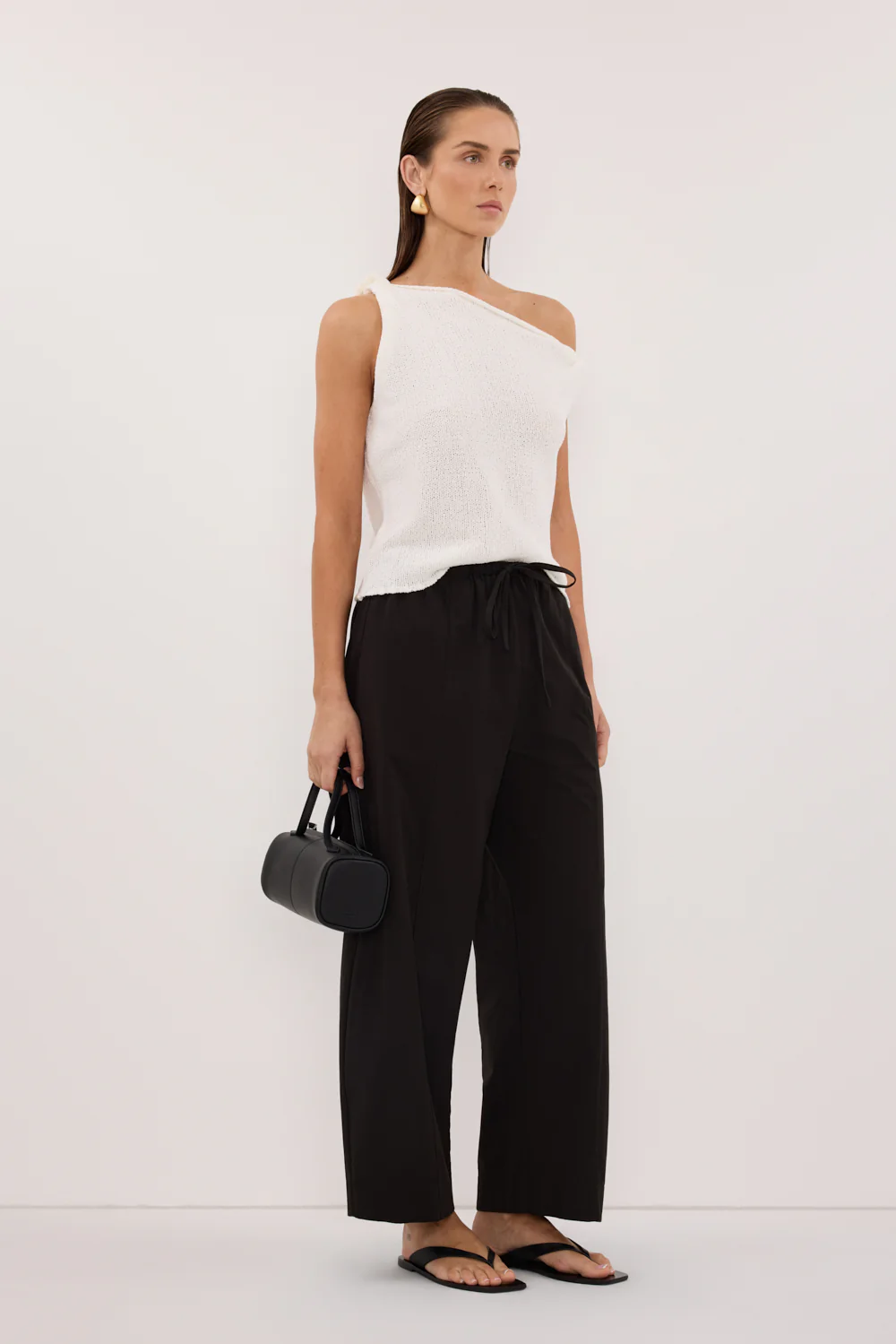 KARA OFF WHITE ASYM KNIT TOP - Image 3