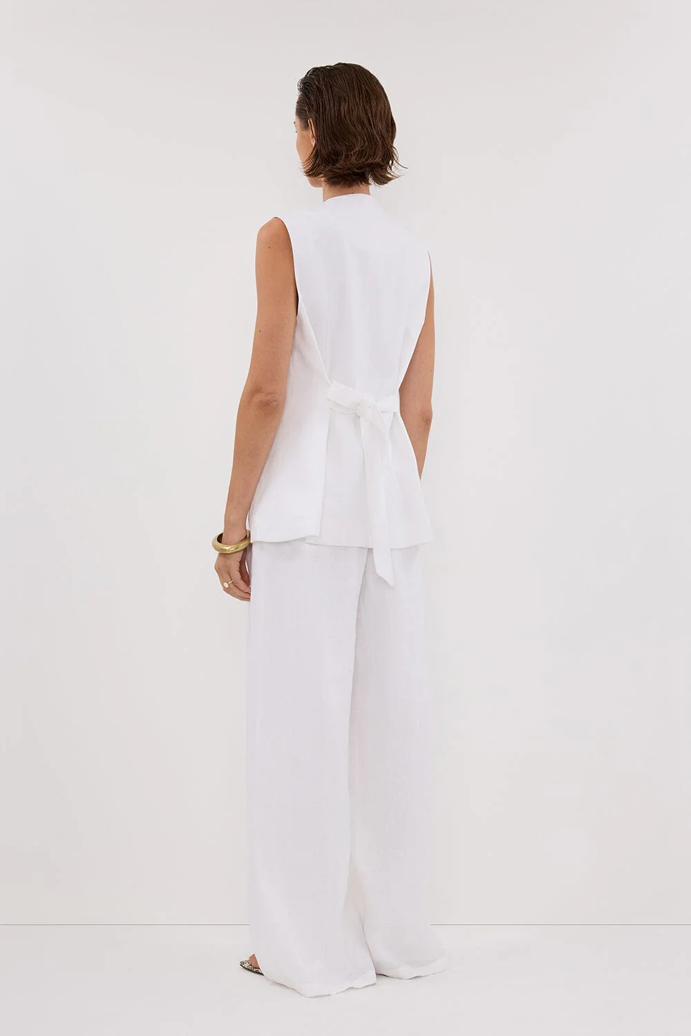 KNOX WHITE LINEN VEST - Image 4