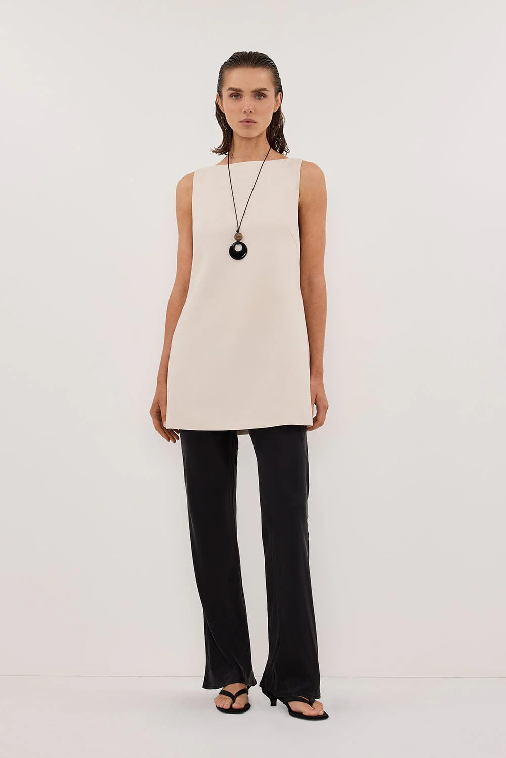 KYRA BLACK SILK BIAS PANTS