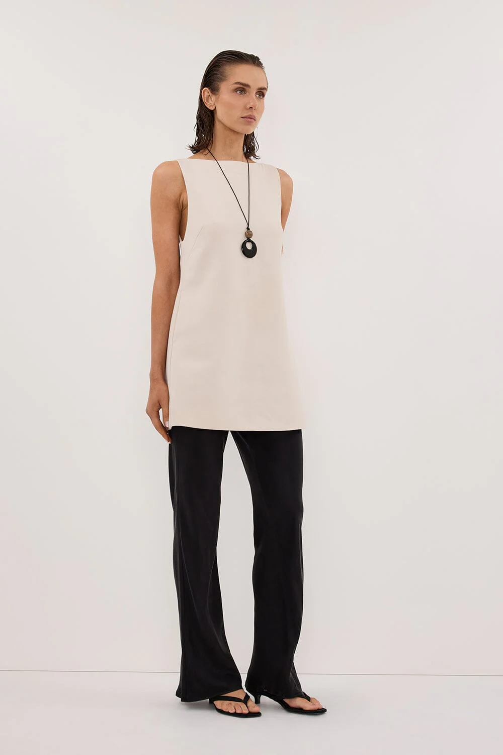 KYRA BLACK SILK BIAS PANTS - Image 3
