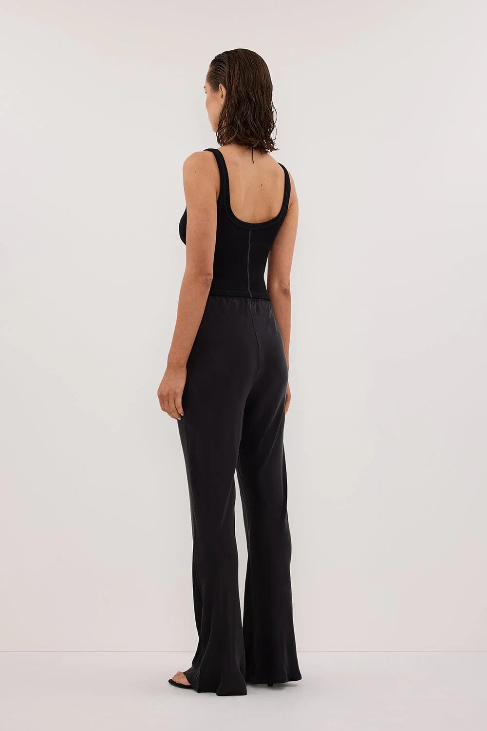KYRA BLACK SILK BIAS PANTS - Image 7