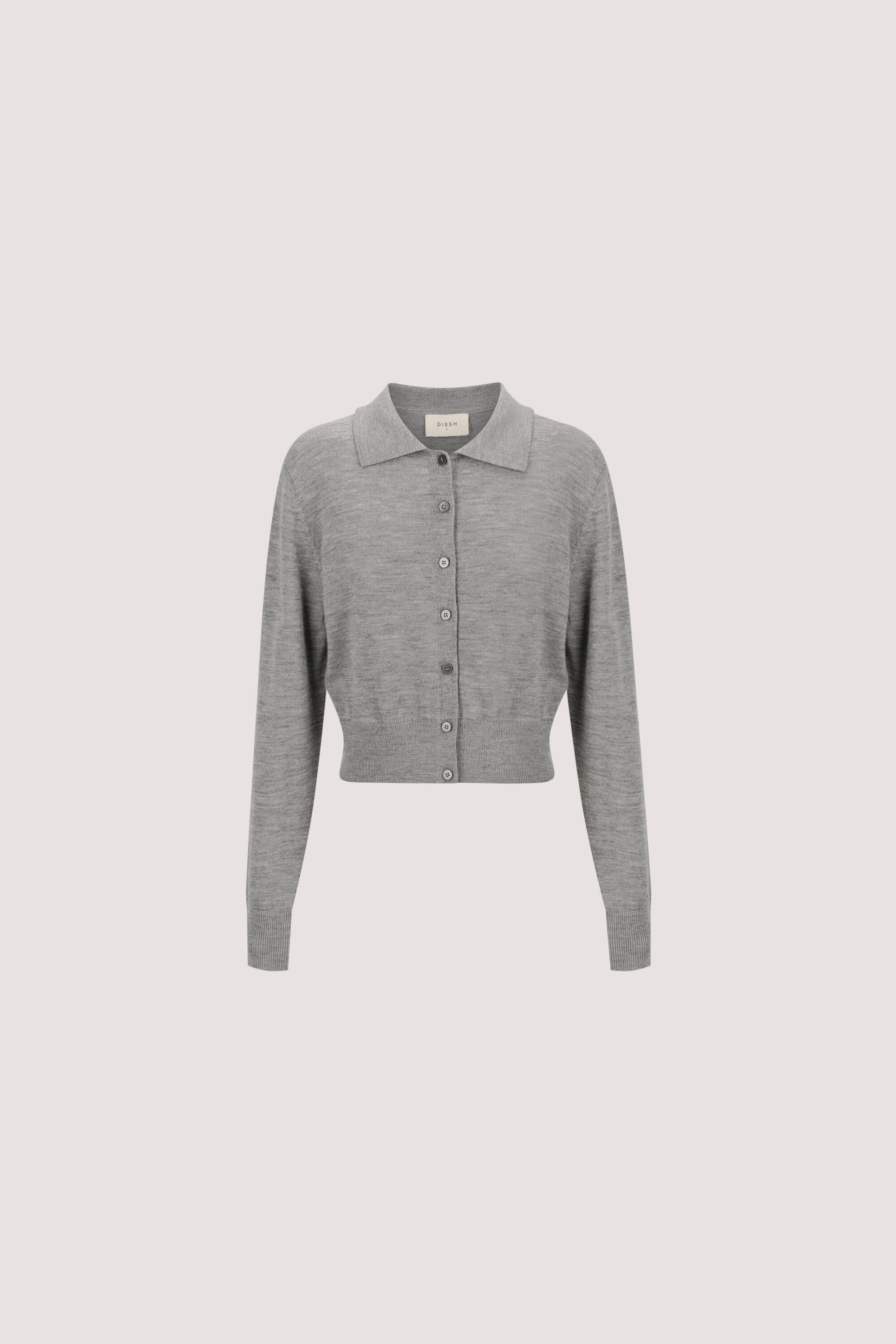 KYRA SILVER LONG SLEEVE MERINO WOOL CARDIGAN - Image 8
