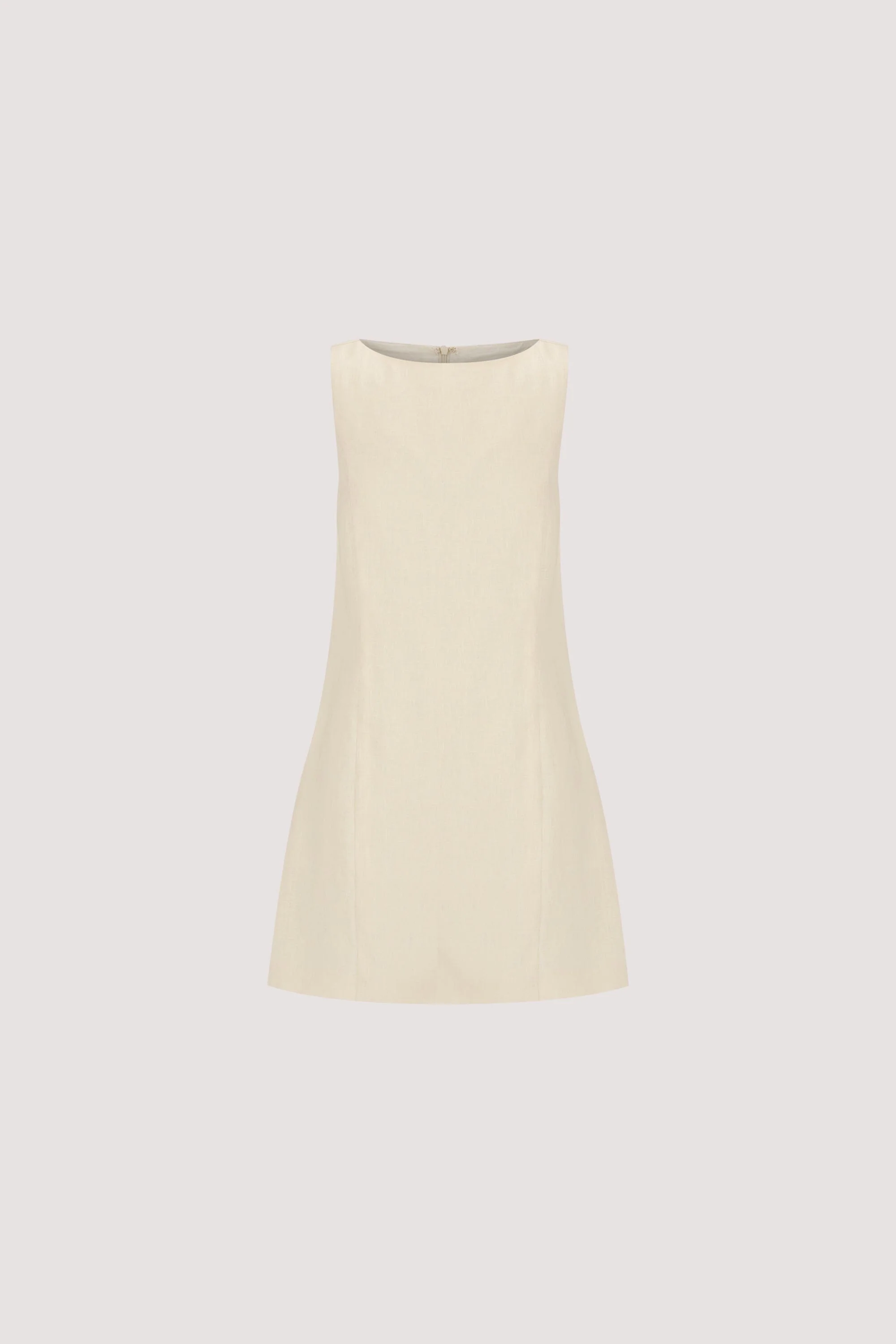 LACY STRAW SLEEVELESS LINEN MINI DRESS - Image 7