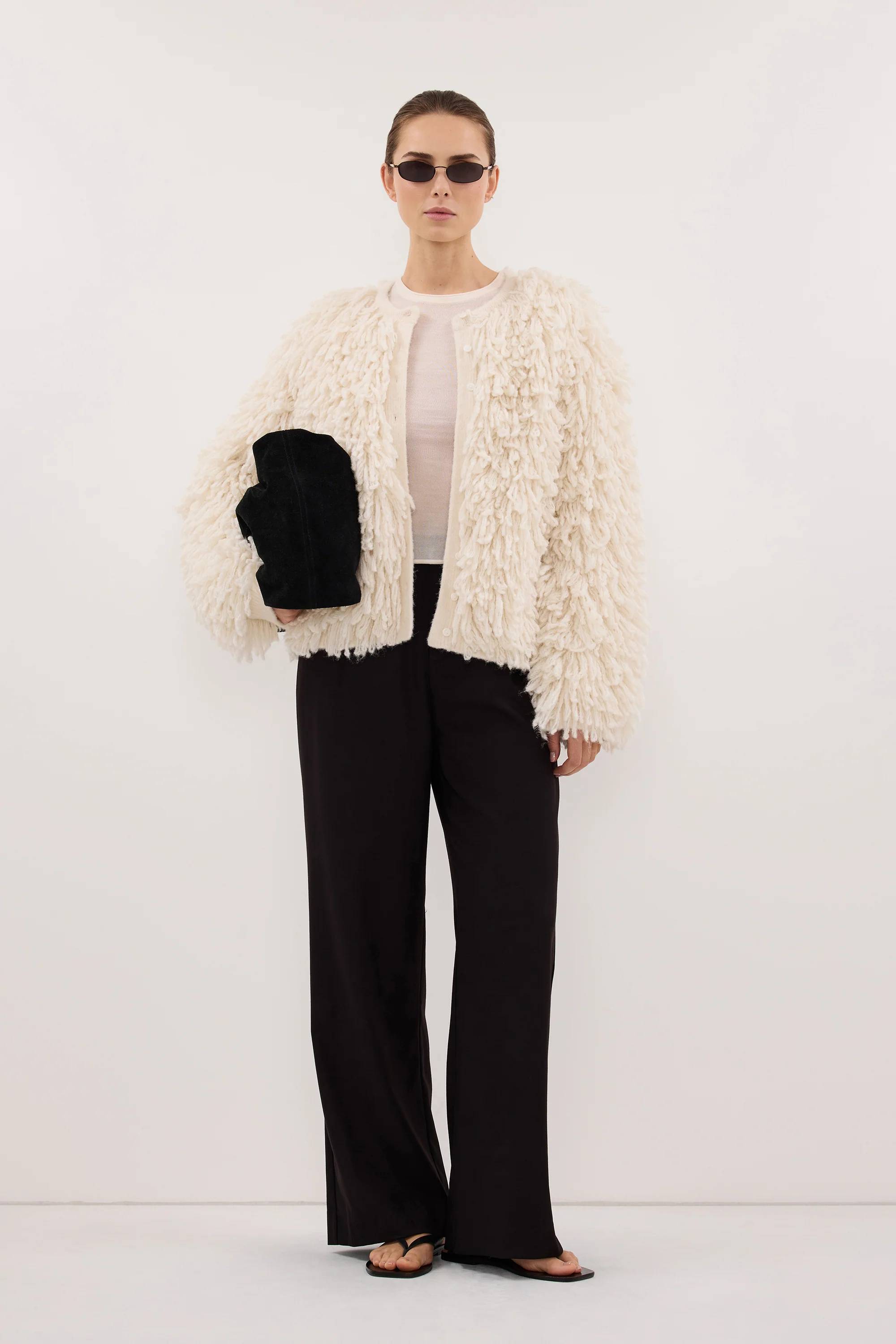 LANA CREAM LONGLINE KNIT CARDIGAN - Image 2