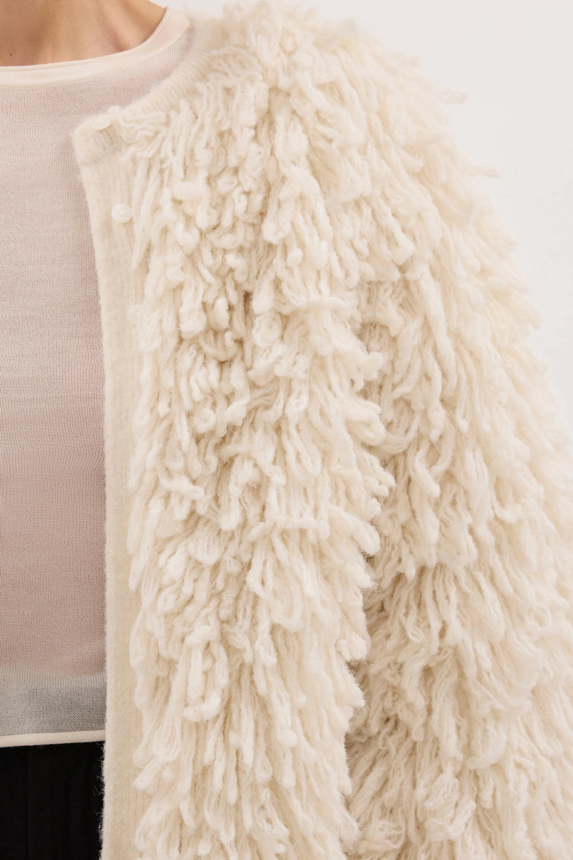 LANA CREAM LONGLINE KNIT CARDIGAN - Image 5