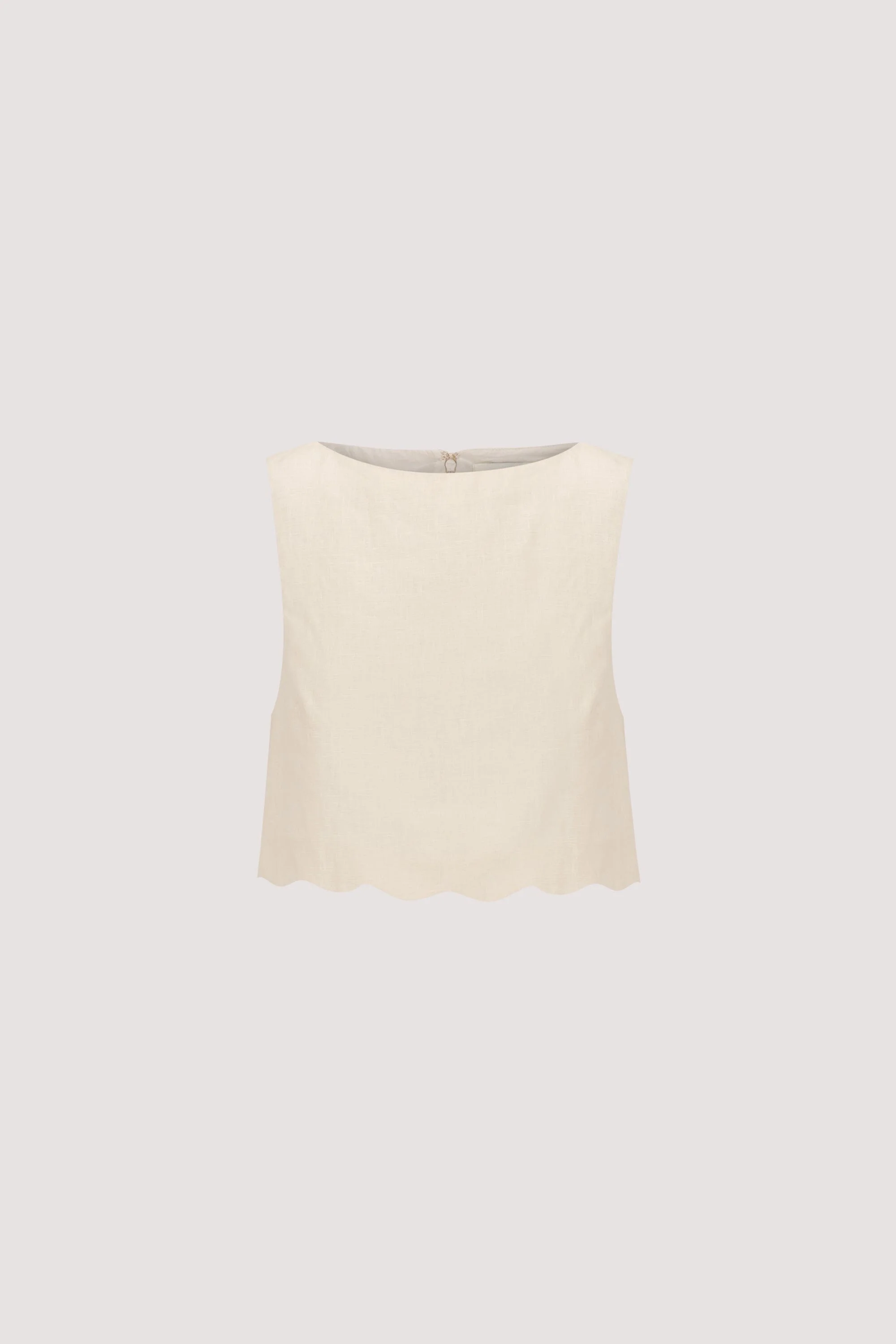 LELA SANDSTONE LINEN CROP TOP - Image 6