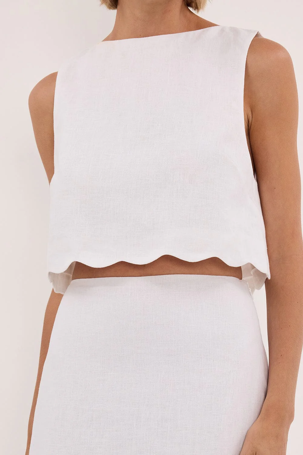 LELA WHITE LINEN CROP TOP - Image 6