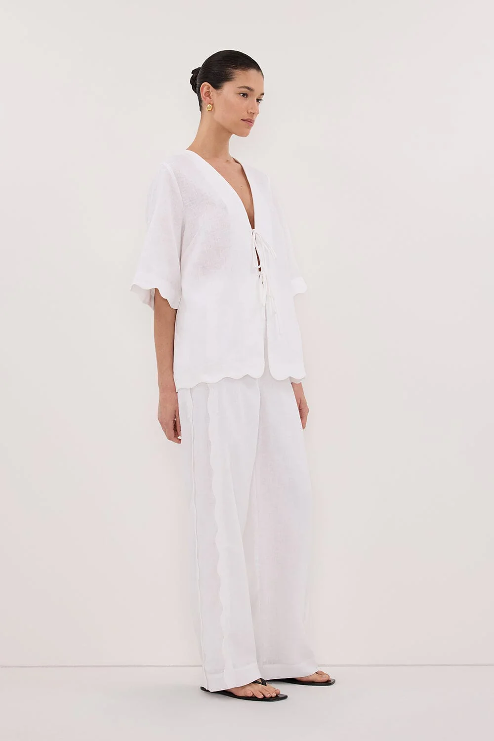 LELA WHITE LINEN PANT - Image 3