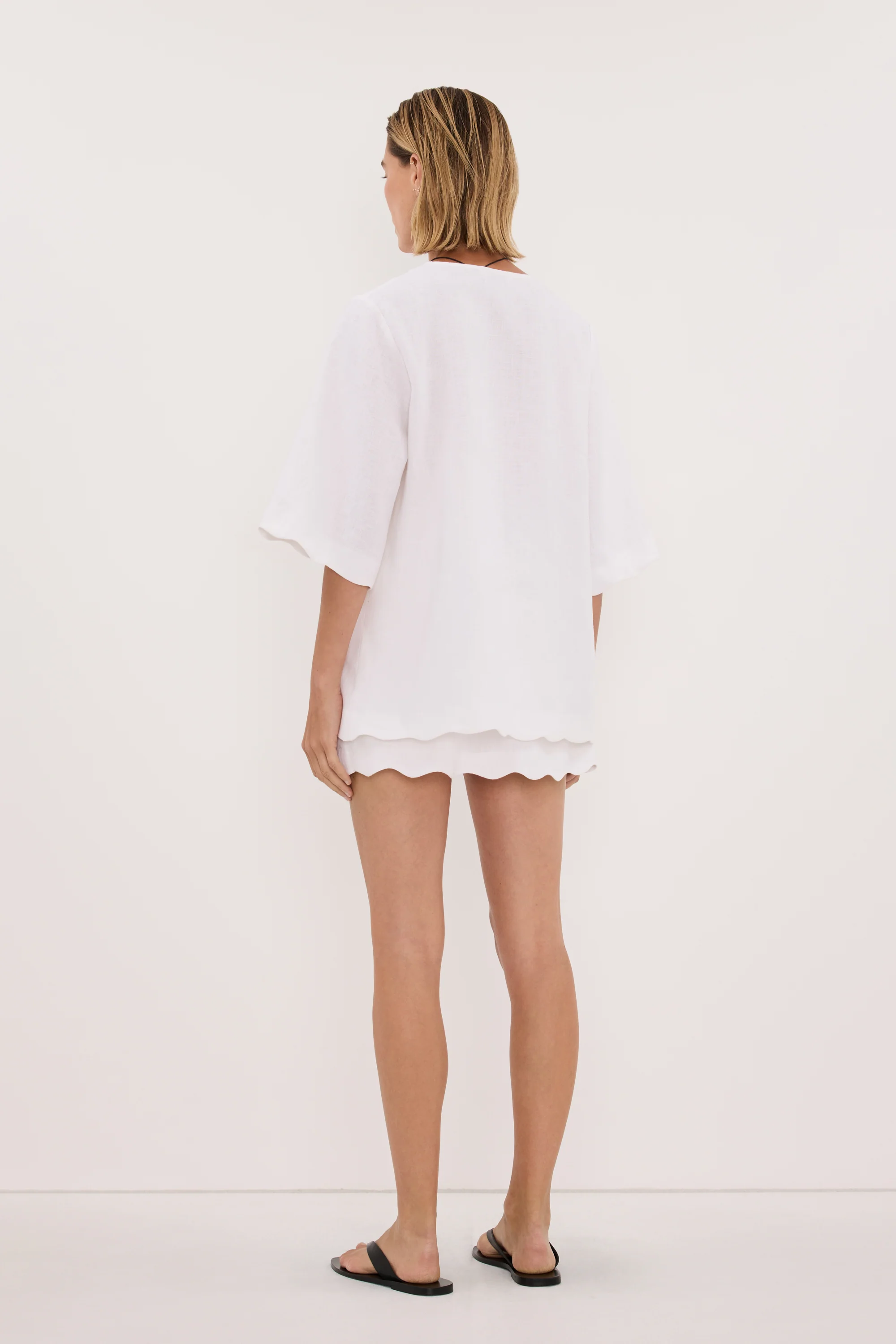 LELA WHITE LINEN SKORT - Image 7