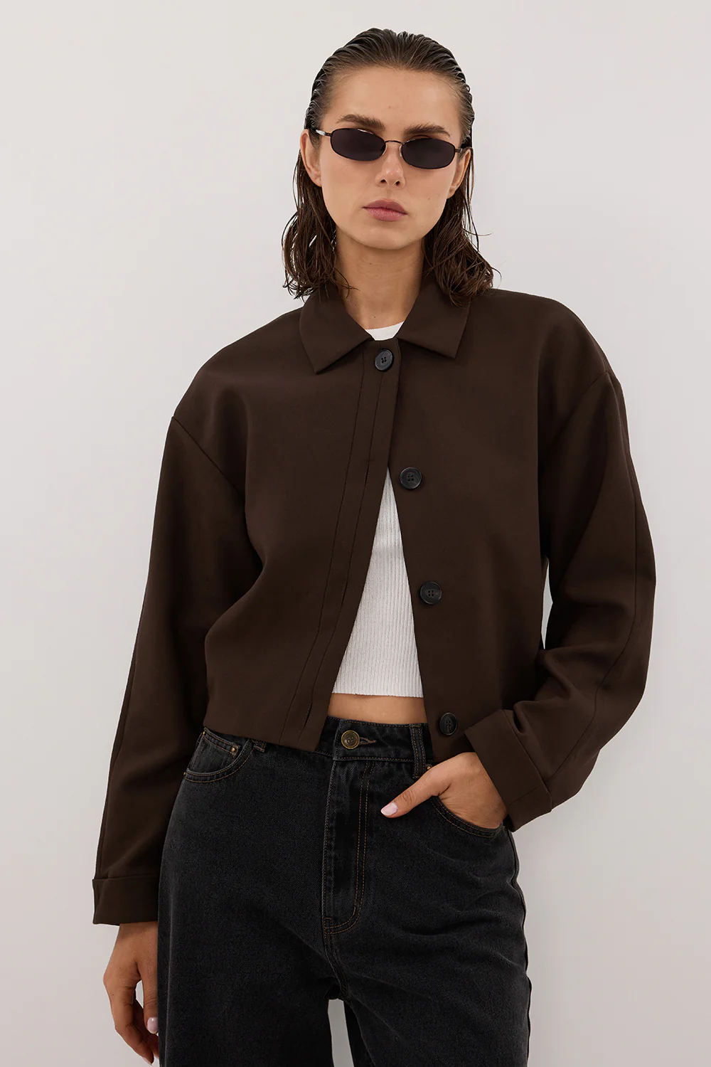 LEX DARK CLOVER CROPPED JACKET - Image 2