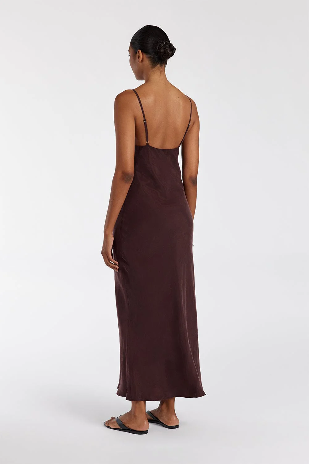 LIAM CURRANT CUPRO SLIP MIDI DRESS - Image 5