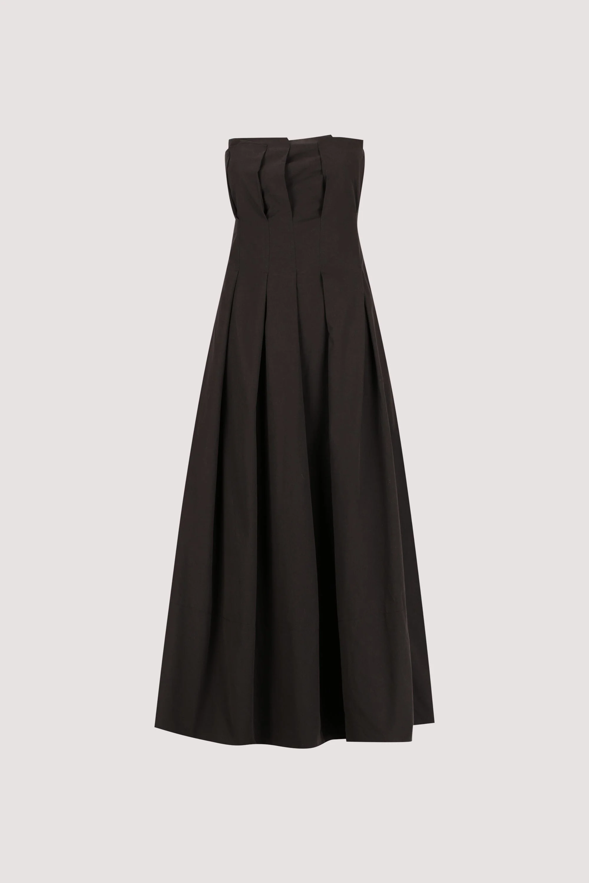 LILLY BLACK COTTON STRAPLESS MIDI DRESS - Image 6