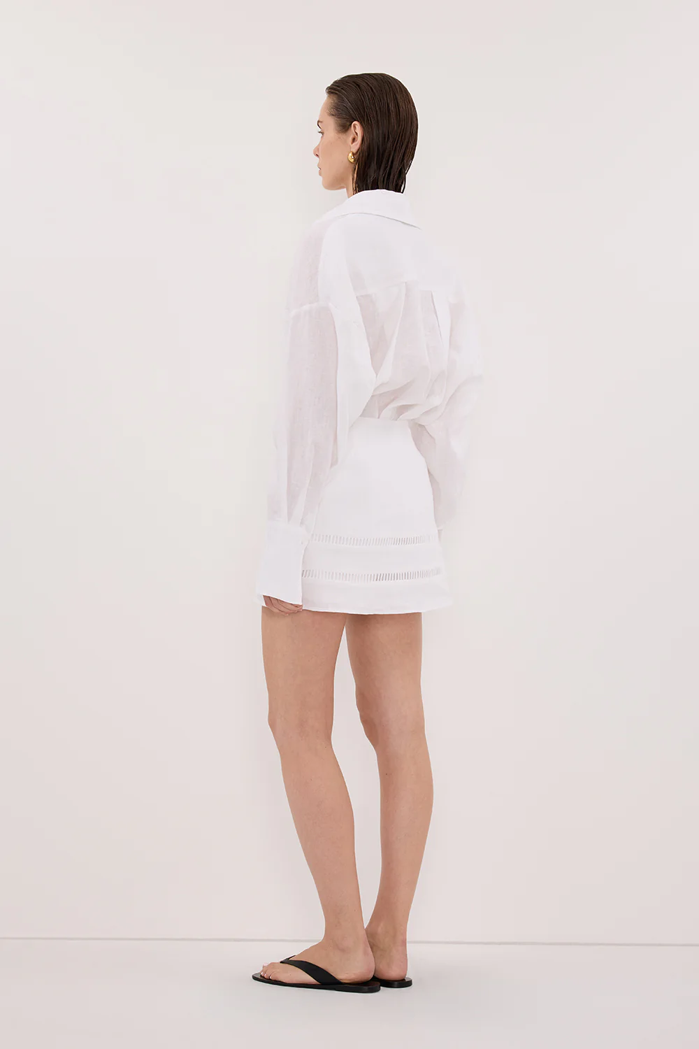 LINDSAY WHITE LINEN SKORT - Image 4