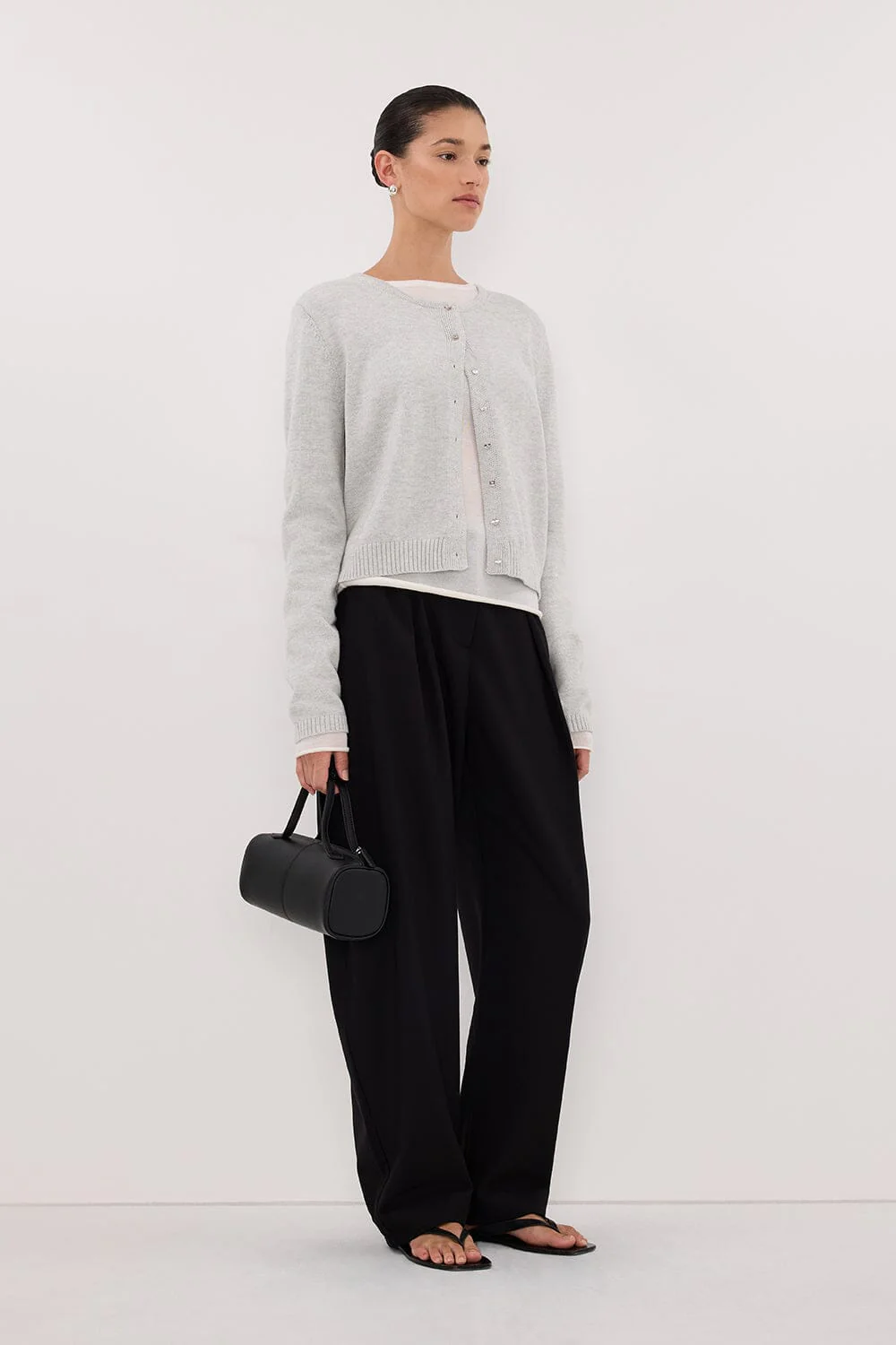 LISE SILVER LIGHT KNIT CARDIGAN - Image 3