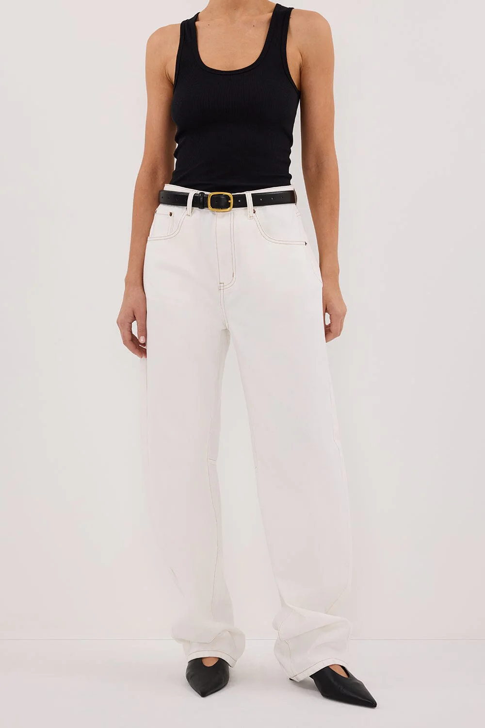 LIV WHITE DENIM BARREL LEG JEAN - Image 2