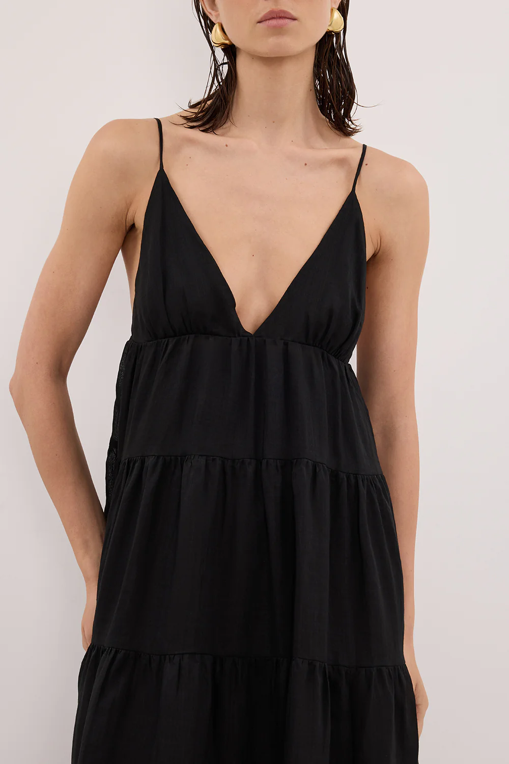LIZA BLACK RAMIE MIDI DRESS - Image 5