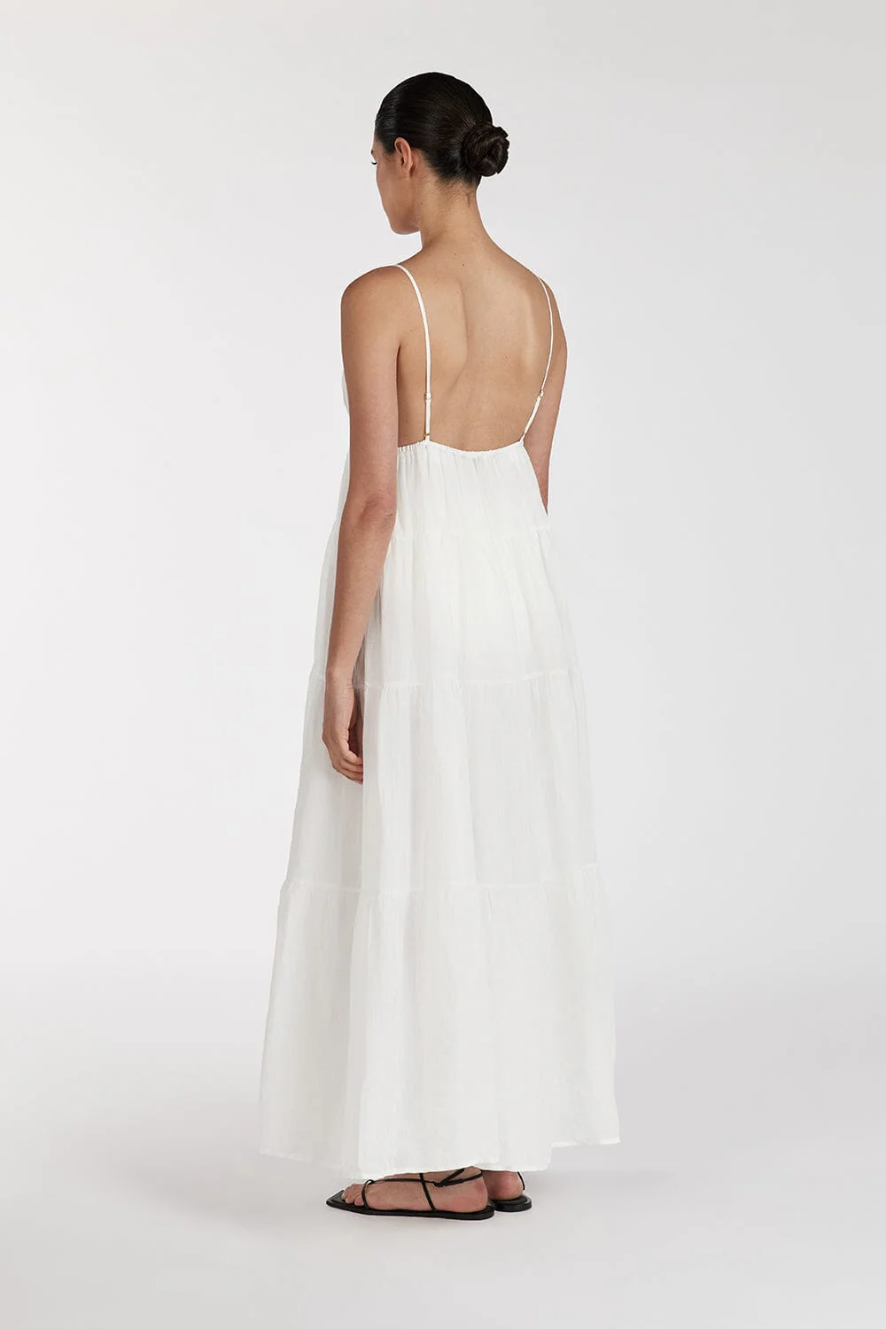 LIZA WHITE RAMIE MIDI DRESS - Image 4
