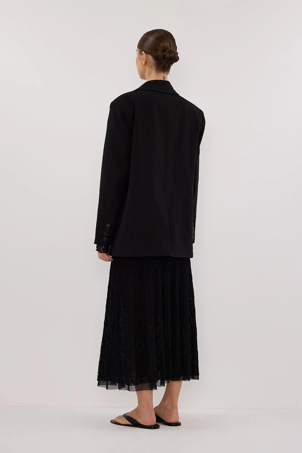LIZZIE BLACK LACE LONG SLEEVE MAXI DRESS - Image 8