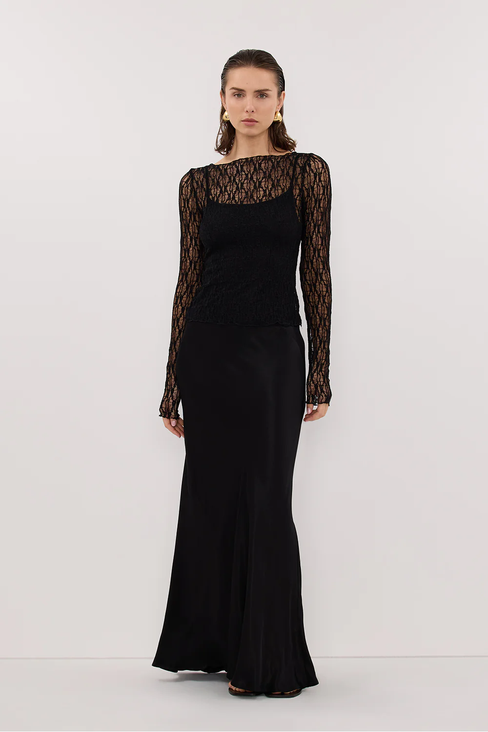 LIZZIE BLACK LACE LONG SLEEVE TOP - Image 5