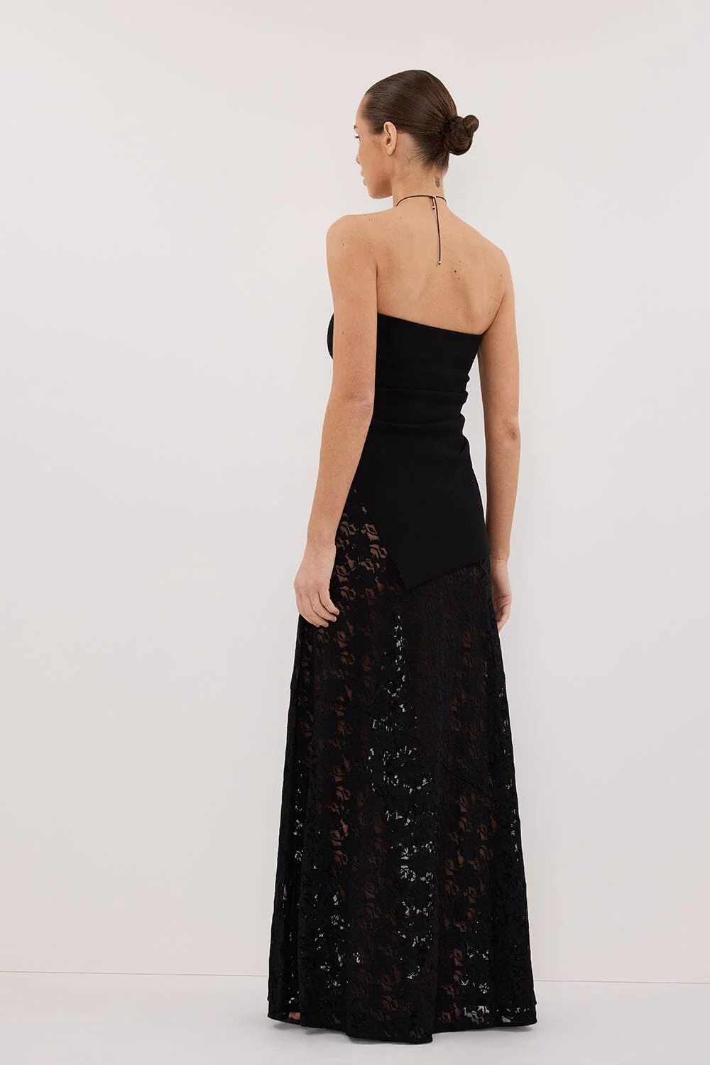LOULA BLACK LACE MAXI SKIRT - Image 4