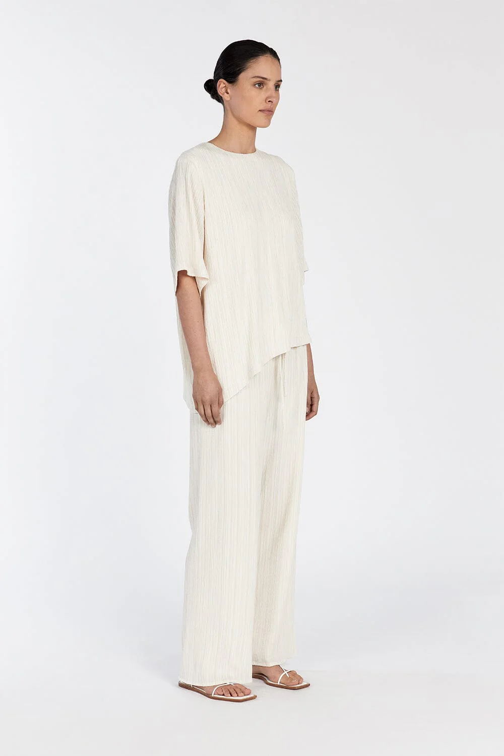 LOZ CREAM ASYM BOXY TEE - Image 3