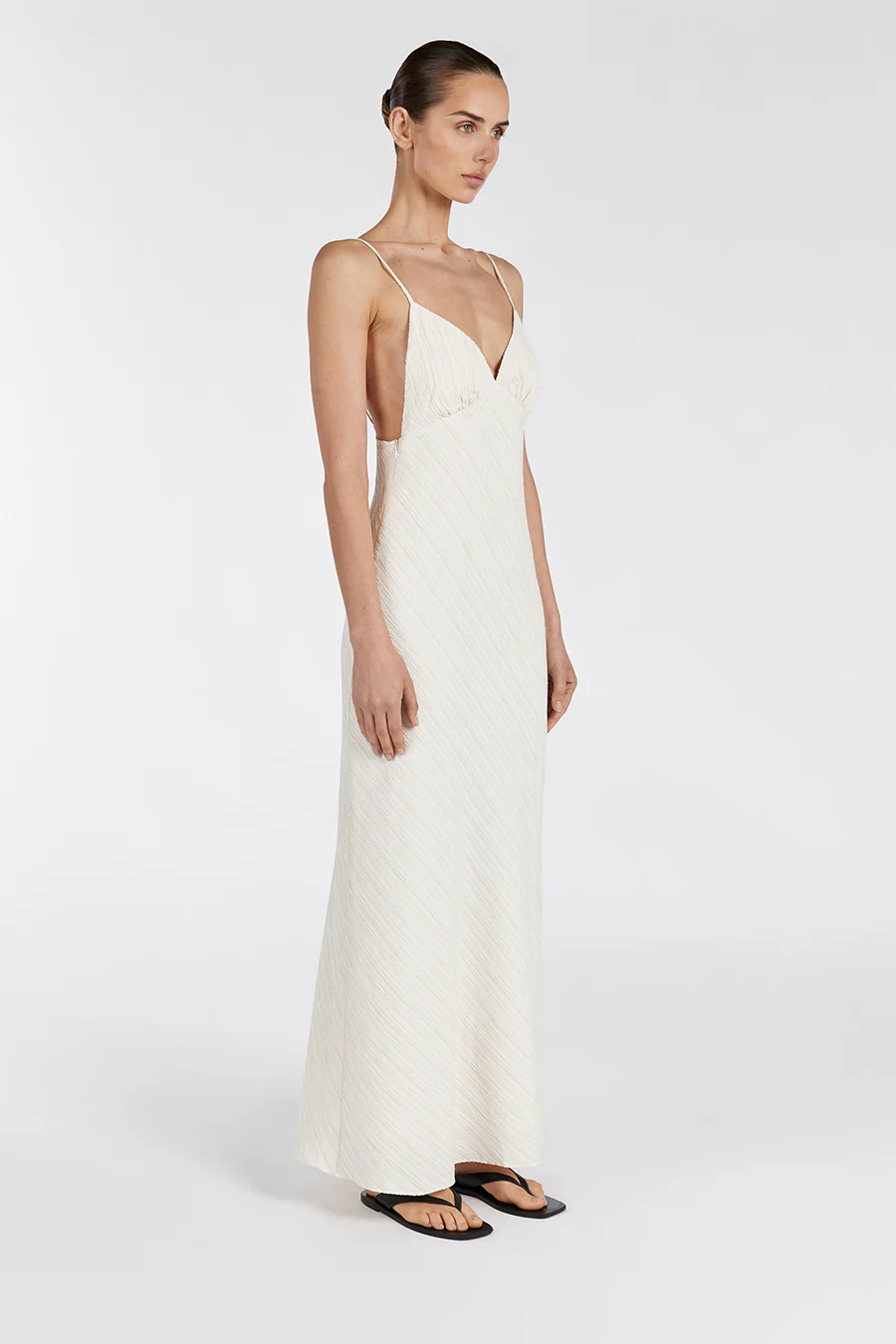 LOZ CREAM SLIP MIDI DRESS - Image 3