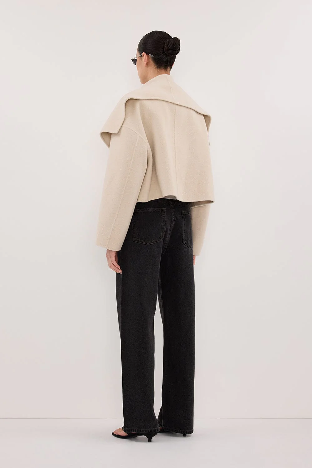 LUCIA BONE CROPPED WOOL BLEND TRENCH COAT - Image 6