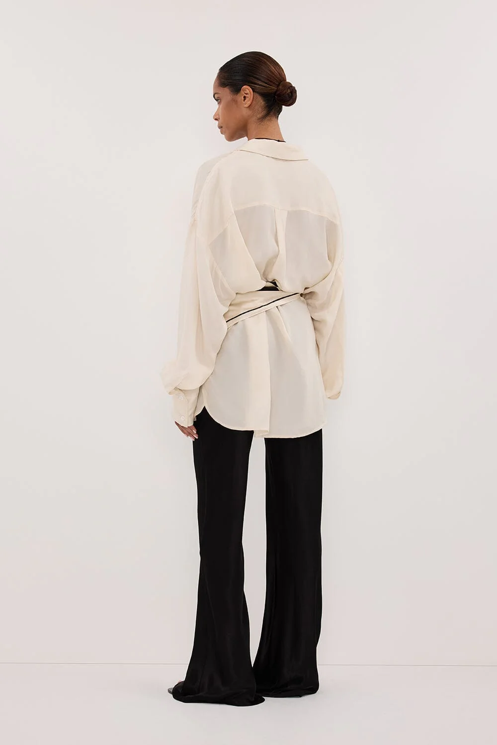 LUCILLE STRAW LONG SLEEVE CUPRO SHIRT - Image 4