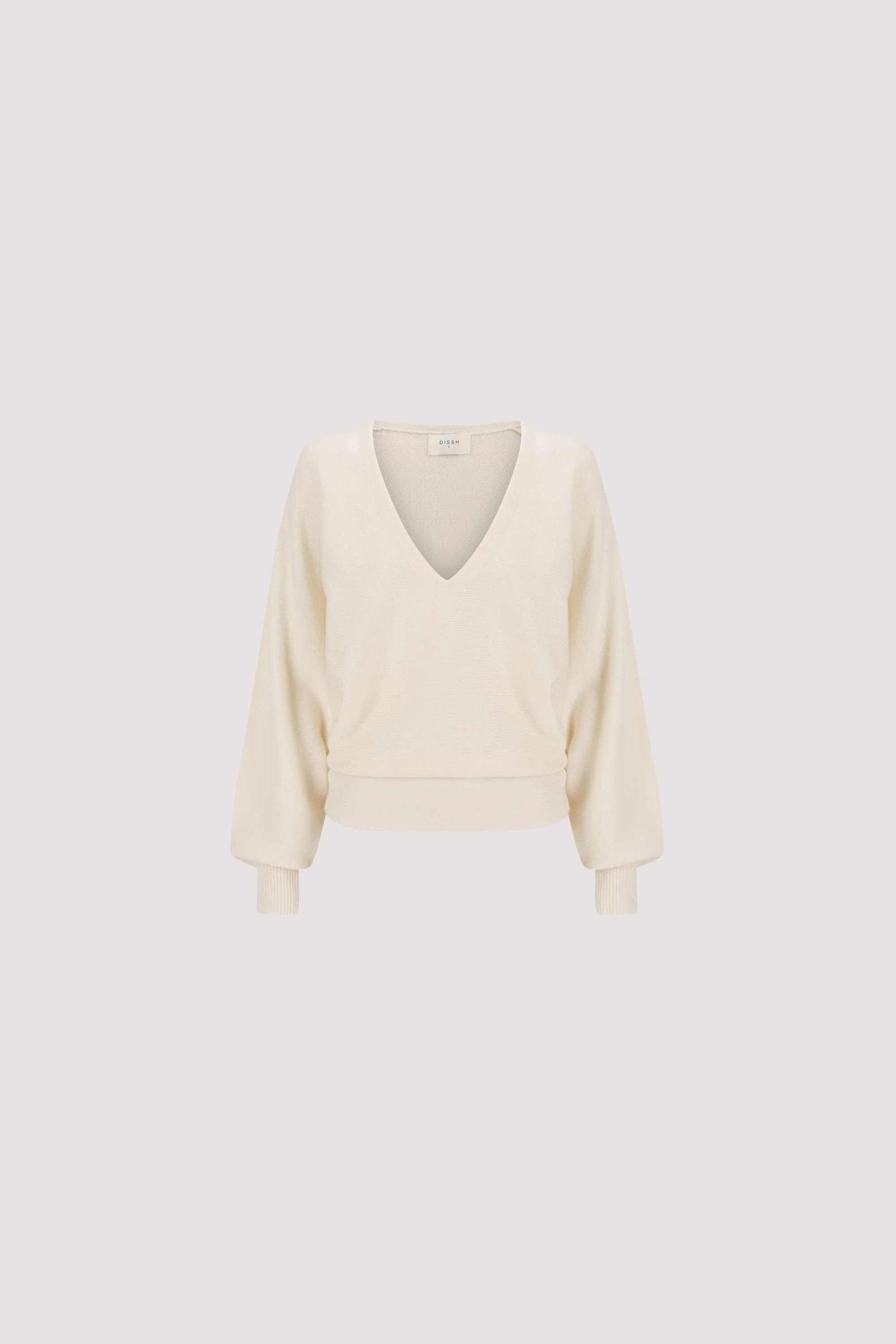LUMI CREAM V NECK MERINO KNIT JUMPER - Image 6