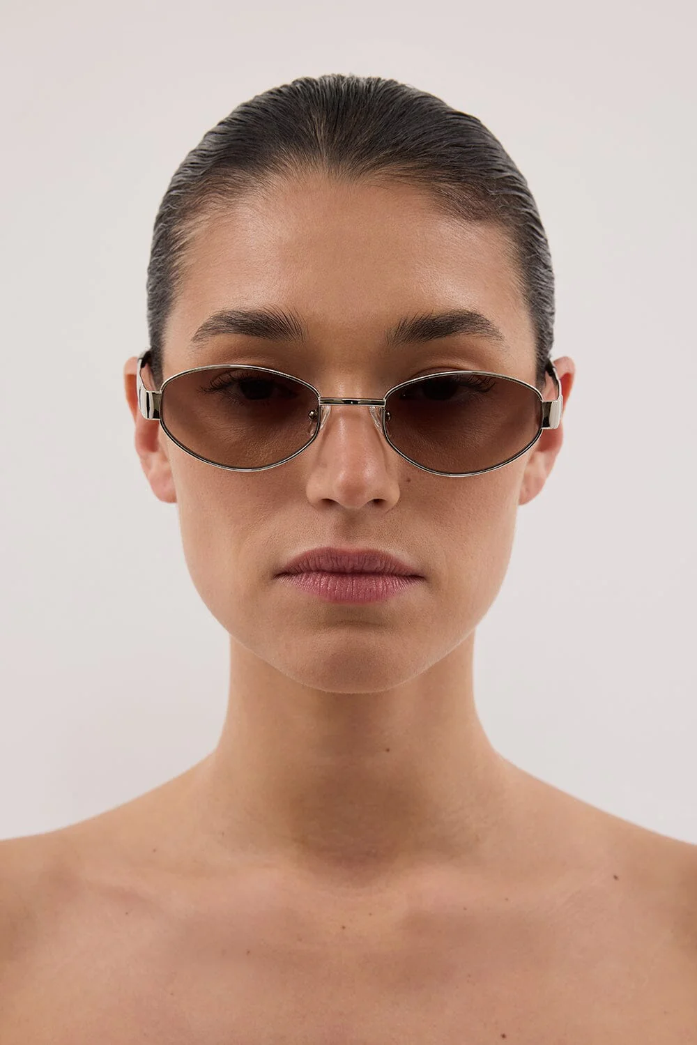 LUV LOU THE BOSTON CRYSTAL SILVER SUNGLASSES - Image 4