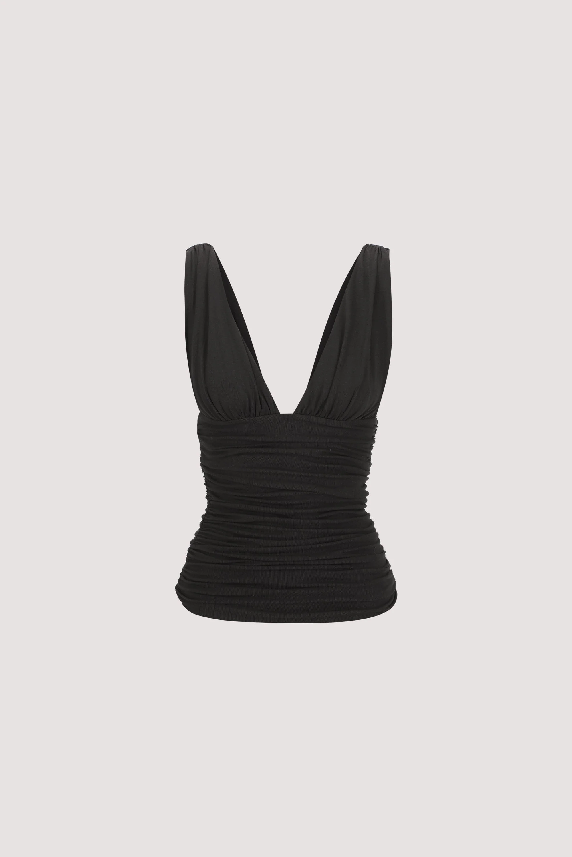 MAGNOLIA BLACK SLEEVELESS RUCHED TOP - Image 6