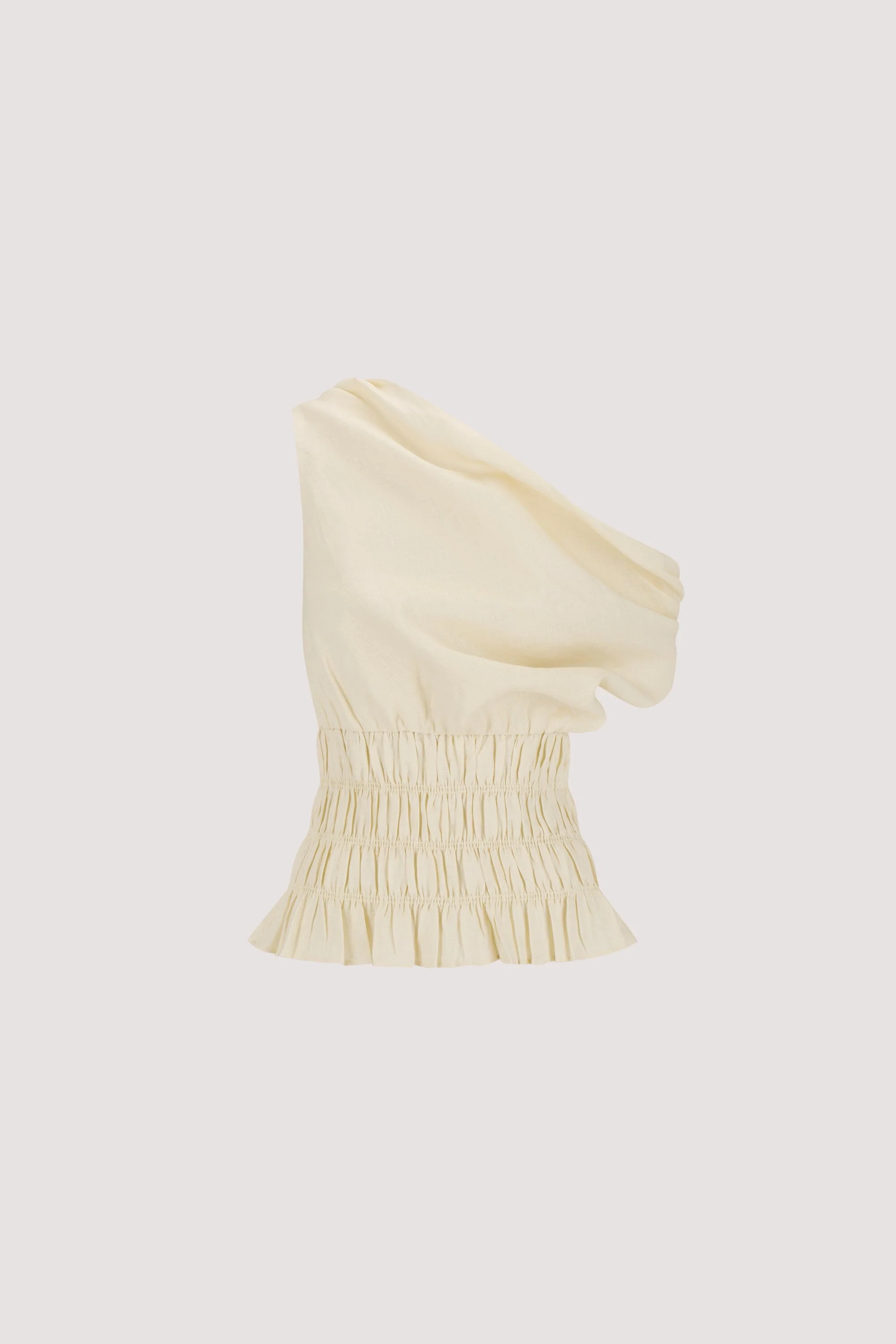 MAIA STRAW SLEEVELESS LINEN SHIRRED TOP - Image 6