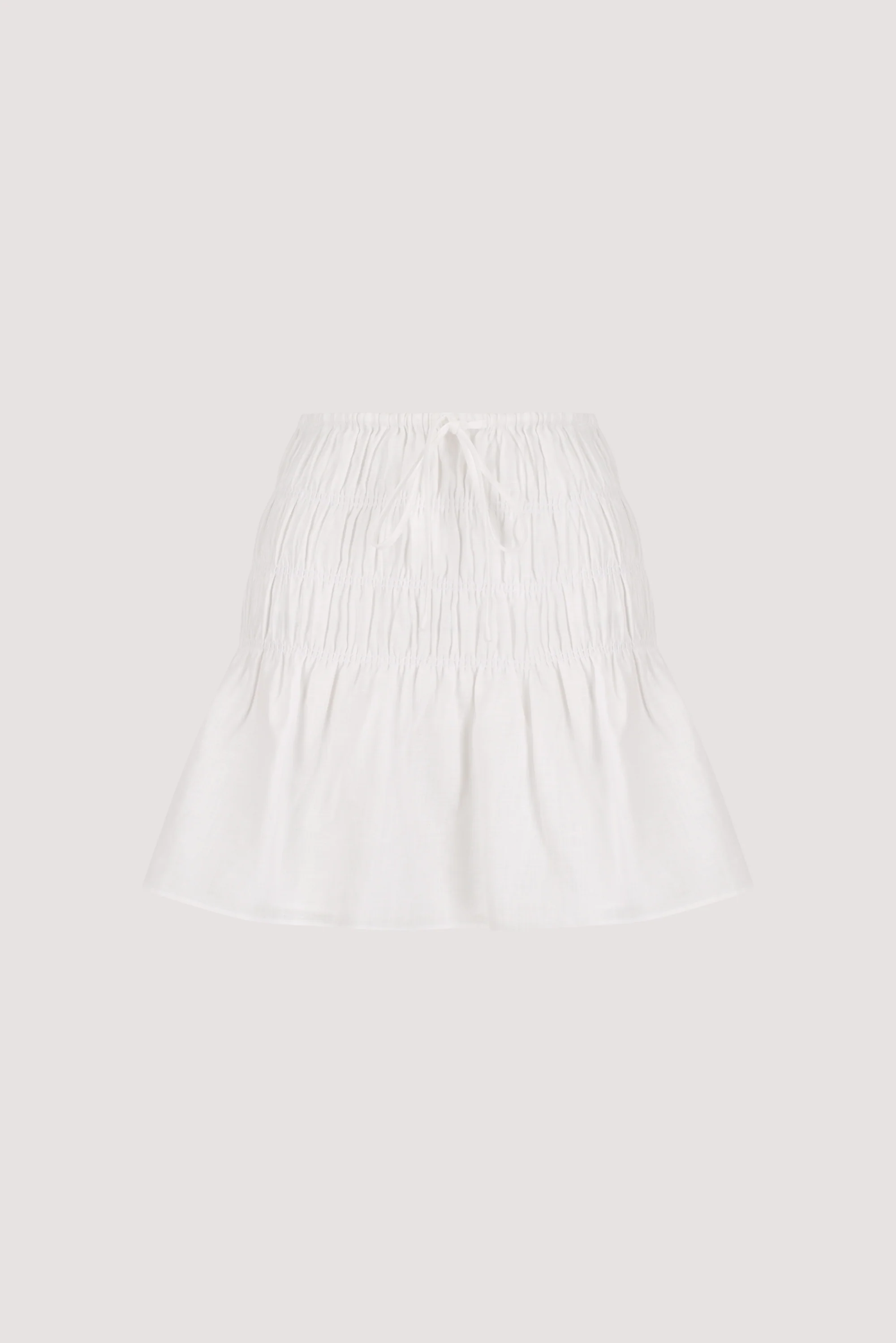 MAIA WHITE LINEN MINI SKIRT - Image 7