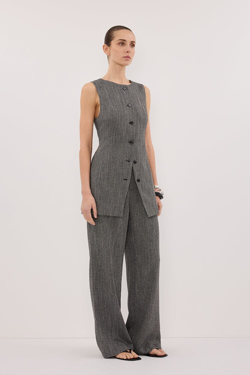 MANHATTAN CHARCOAL TWEED PANT - Image 3