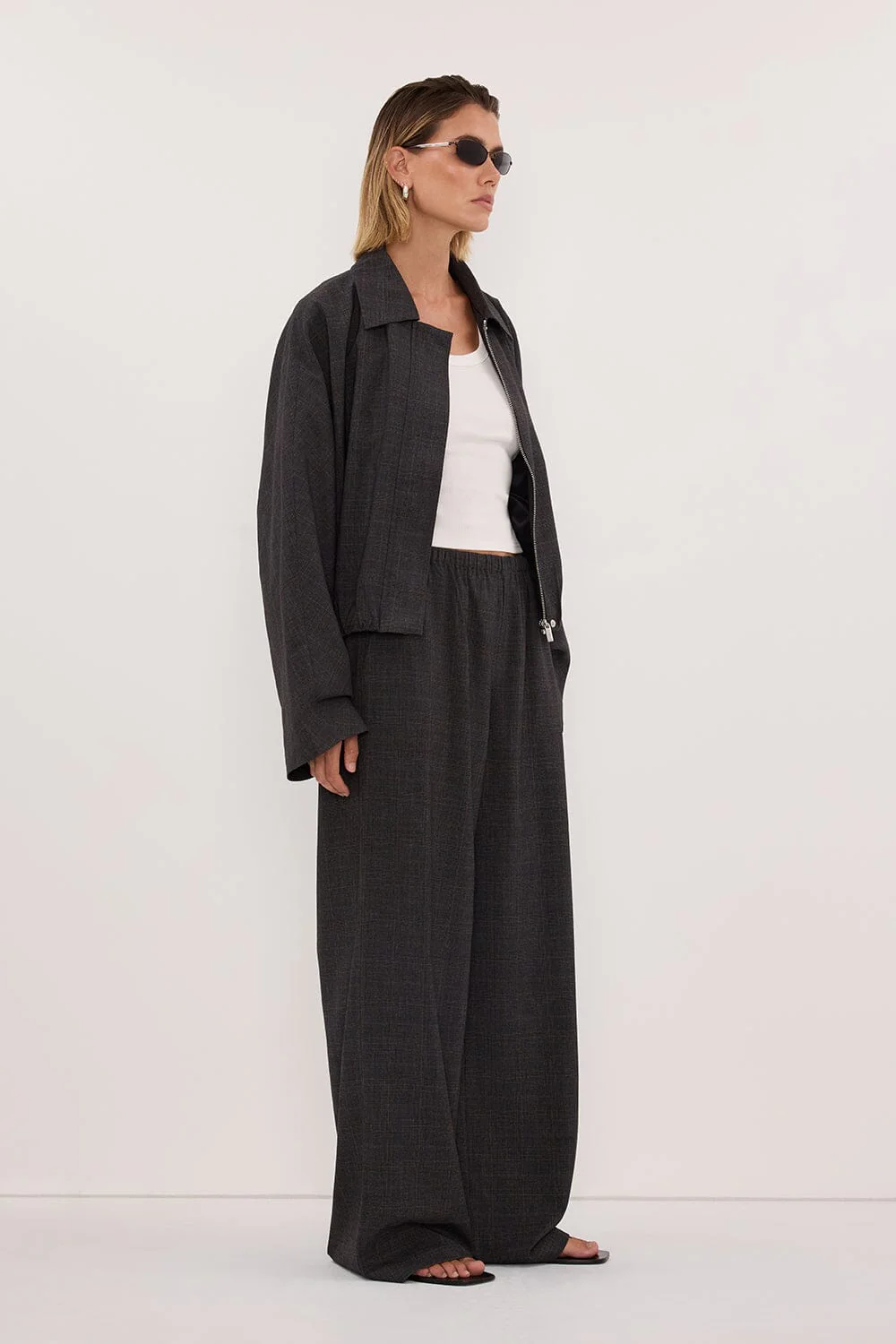 MARCO GREY PLAID BOMBER JACKET - Image 4