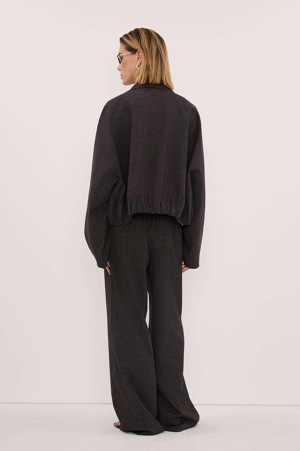 MARCO GREY PLAID ELASTIC PANT - Image 5