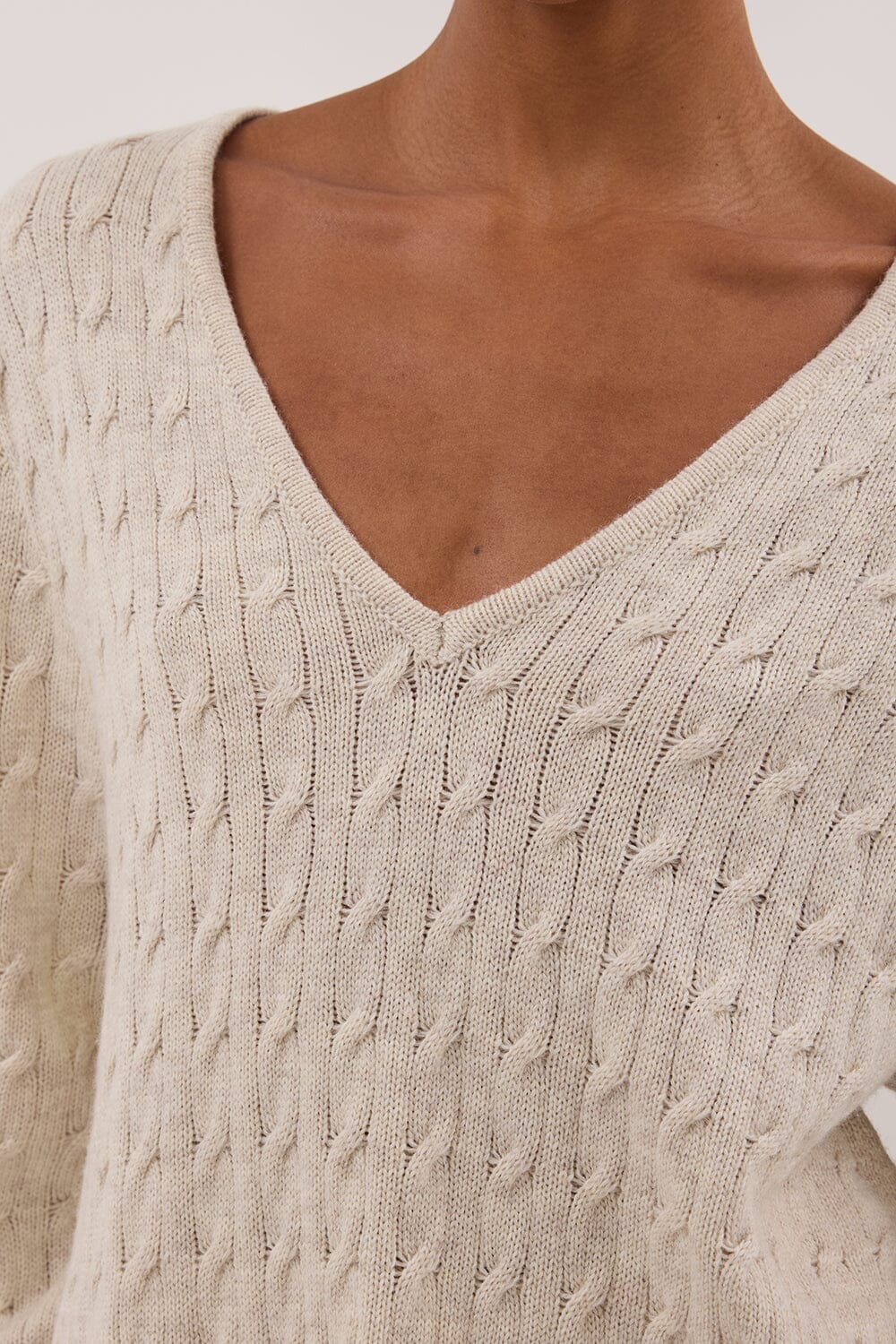 MAREN CHALK CABLE KNIT JUMPER - Image 5